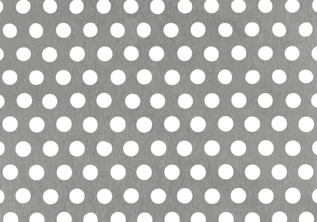 Lamiera in alluminio forato opaco 100x50 cm, 0.8 mm argento