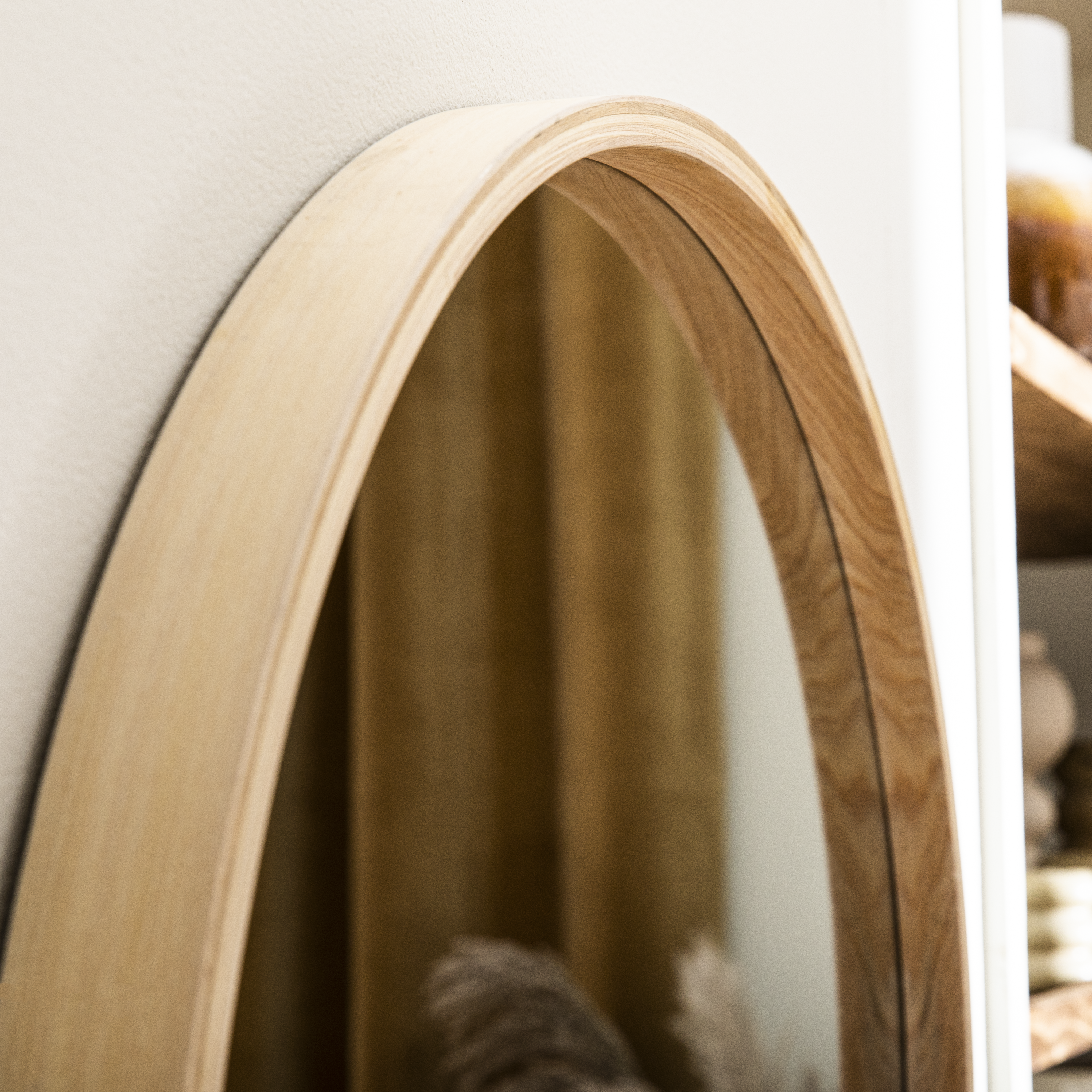 Lustro okrągłe Nordik Frene brązowe śr. 60 cm w drewnianej ramie Inspire - 27