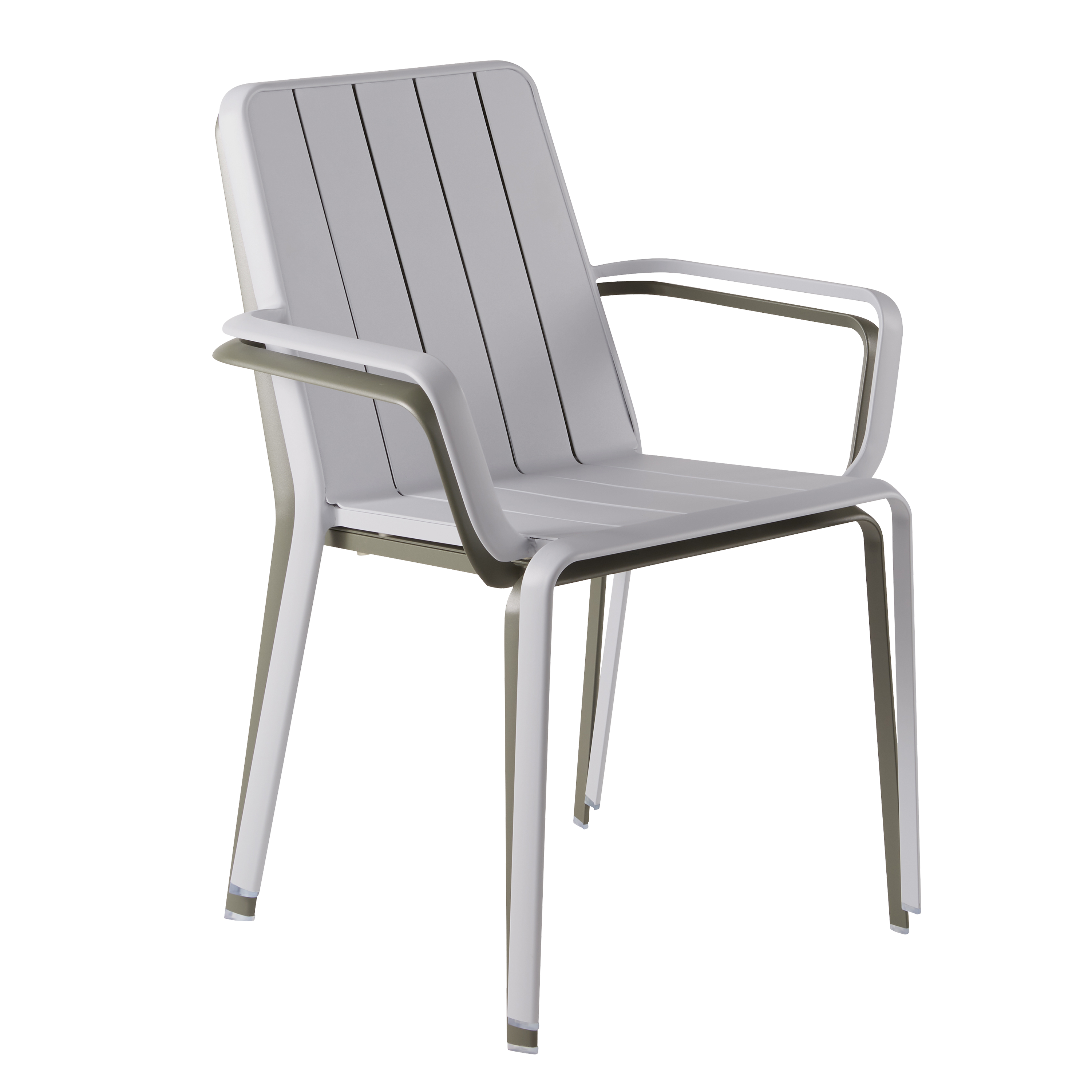 Sedia da giardino con braccioli Idaho NATERIAL, struttura e seduta in alluminio grigio - 11