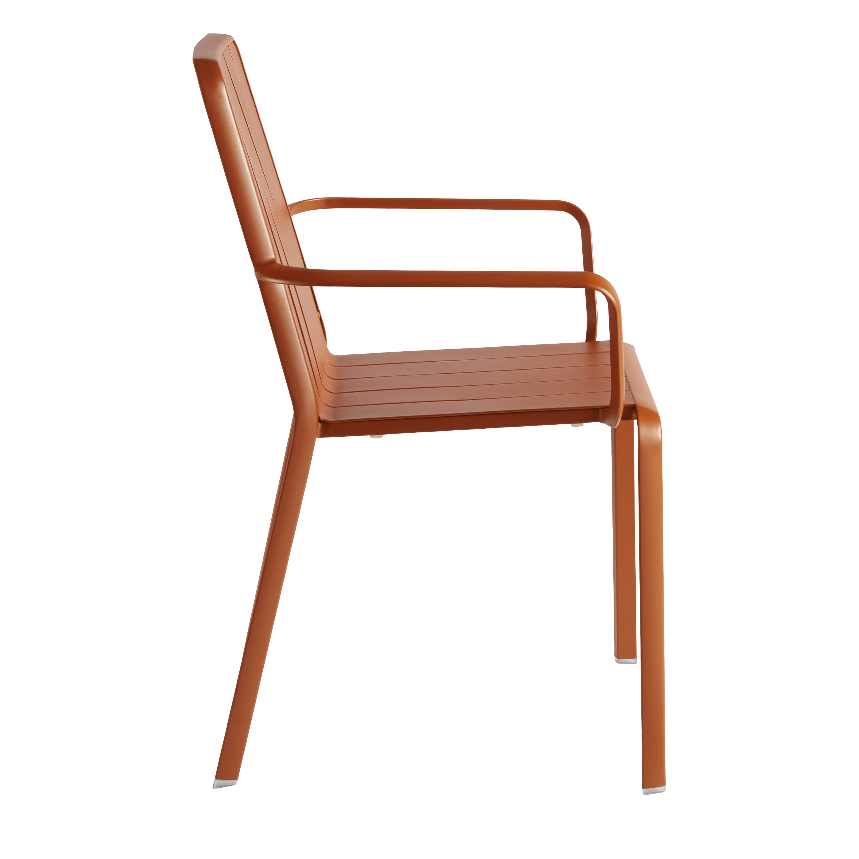 Sedia da giardino con braccioli Idaho NATERIAL, struttura in alluminio rosso, seduta in alluminio arancione - 9