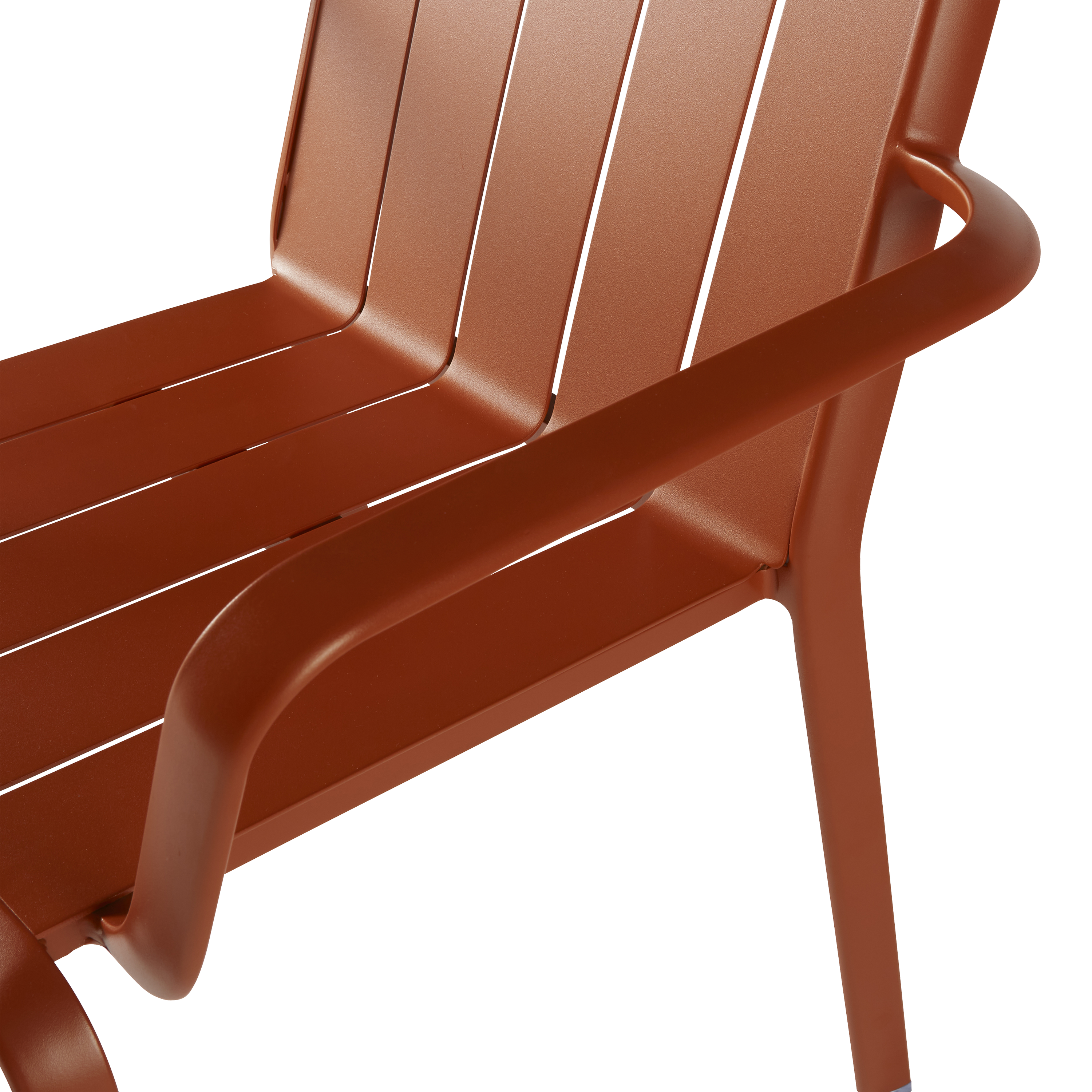 Sedia da giardino con braccioli Idaho NATERIAL, struttura in alluminio rosso, seduta in alluminio arancione - 13