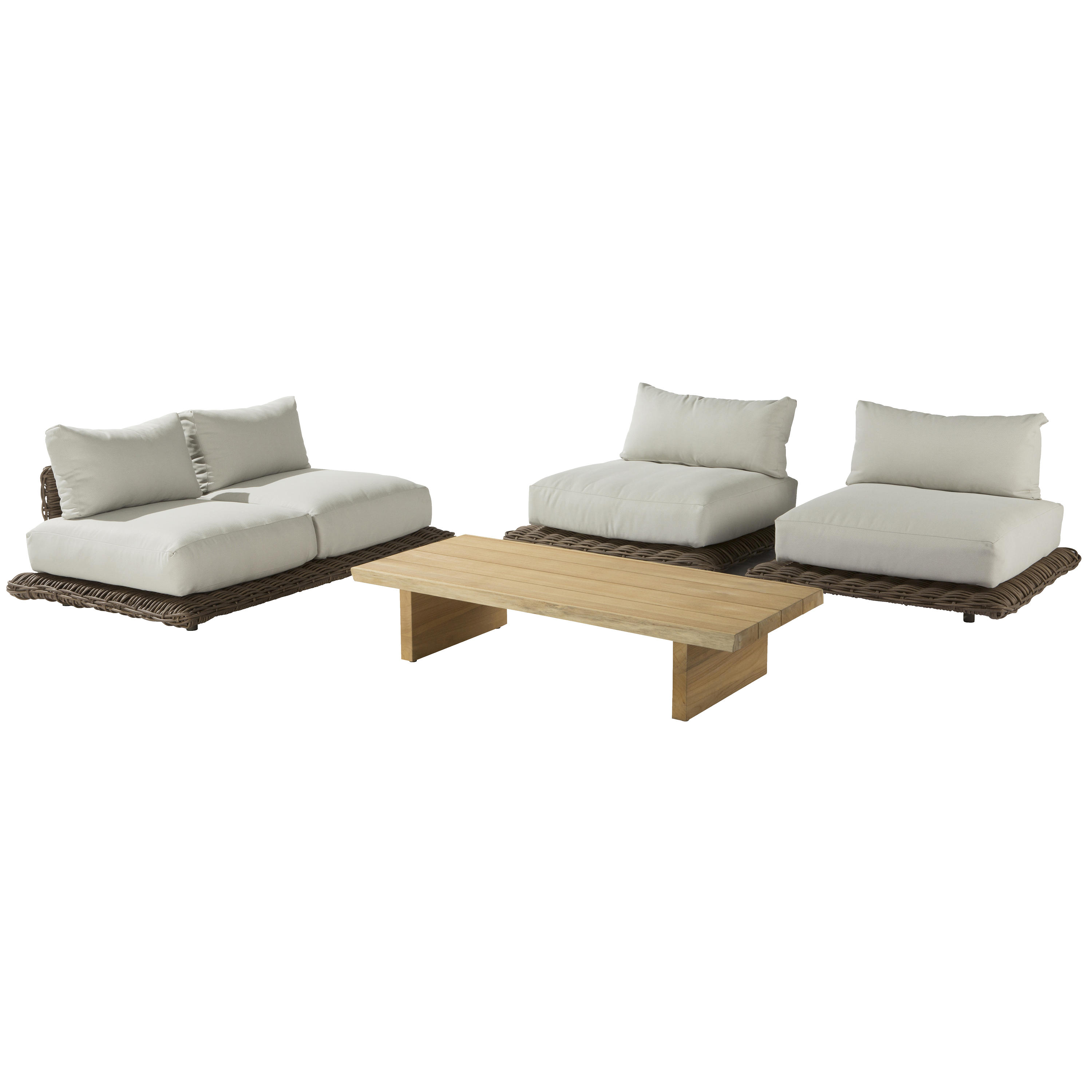 móveis de jardim-mesa de centro-sofá-poltrona-almofada de rattan-material maya - 0
