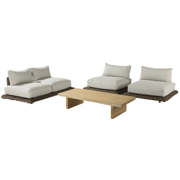 móveis de jardim-mesa de centro-sofá-poltrona-almofada de rattan-material maya