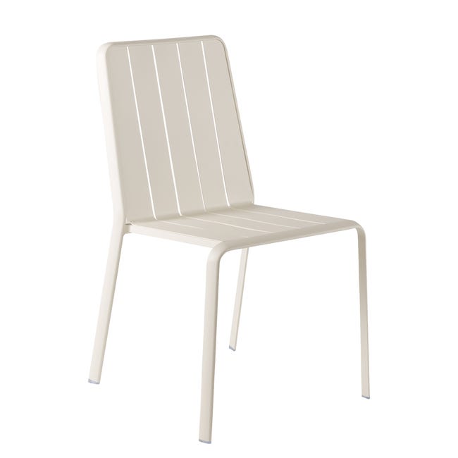 Chaise Idaho en Aluminium Beige