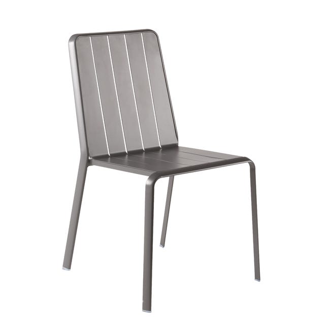 Chaise Idaho en Aluminium Gris