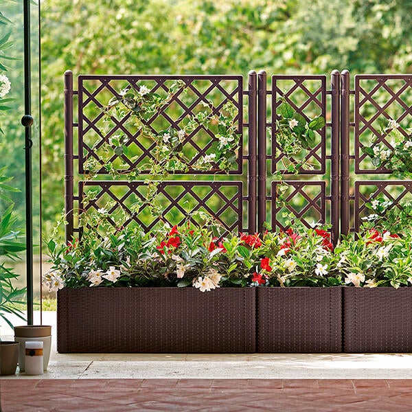 Fioriera autoirrigante Natural Deluxe STEFANPLAST in polipropilene marrone H 33 x L 100 x P 43 cm - 2