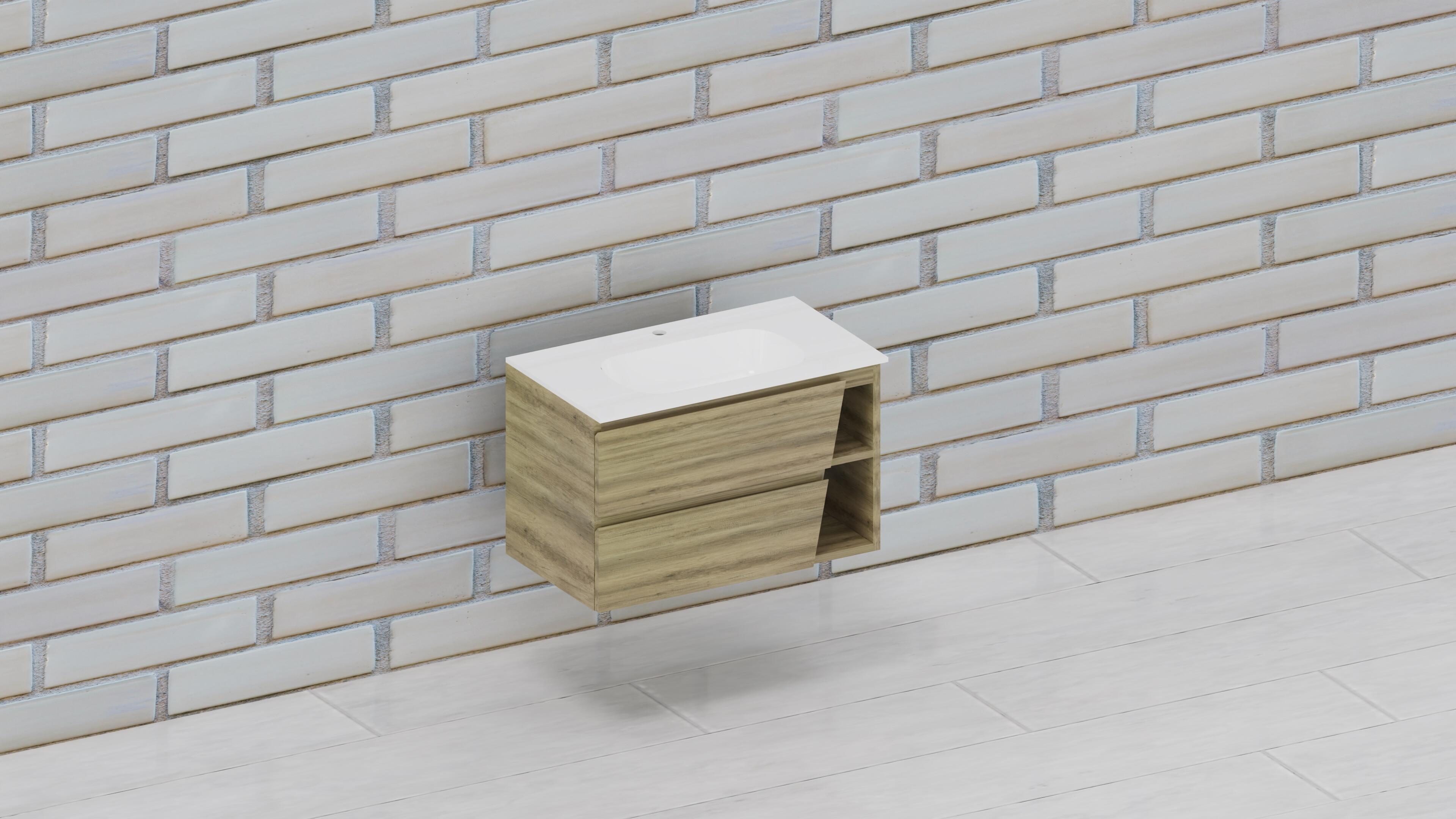 Mobile bagno sospeso con lavabo L 80 x H 51 x P 45 cm canyon per vasca centrale Sieben - 2