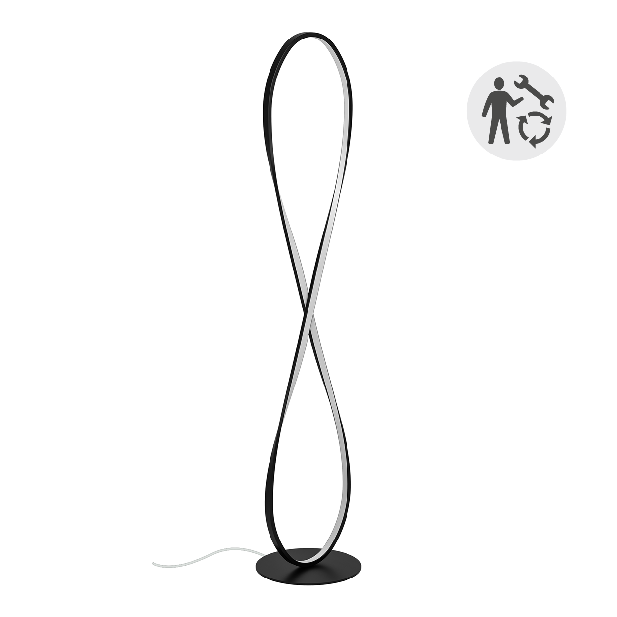 Lampadaire LED Esme, aluminium, noir, H.118 cm INSPIRE - 14
