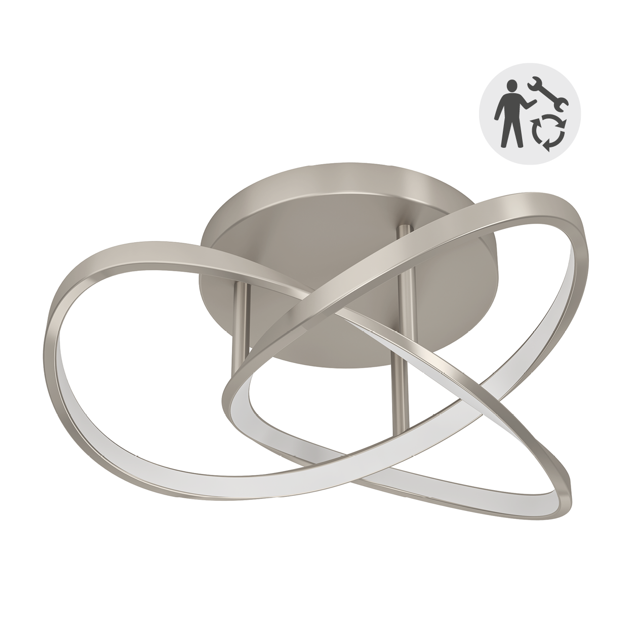 Plafonnier LED design, argenté, 2800 lumens INSPIRE Esme D.35 cm - 4