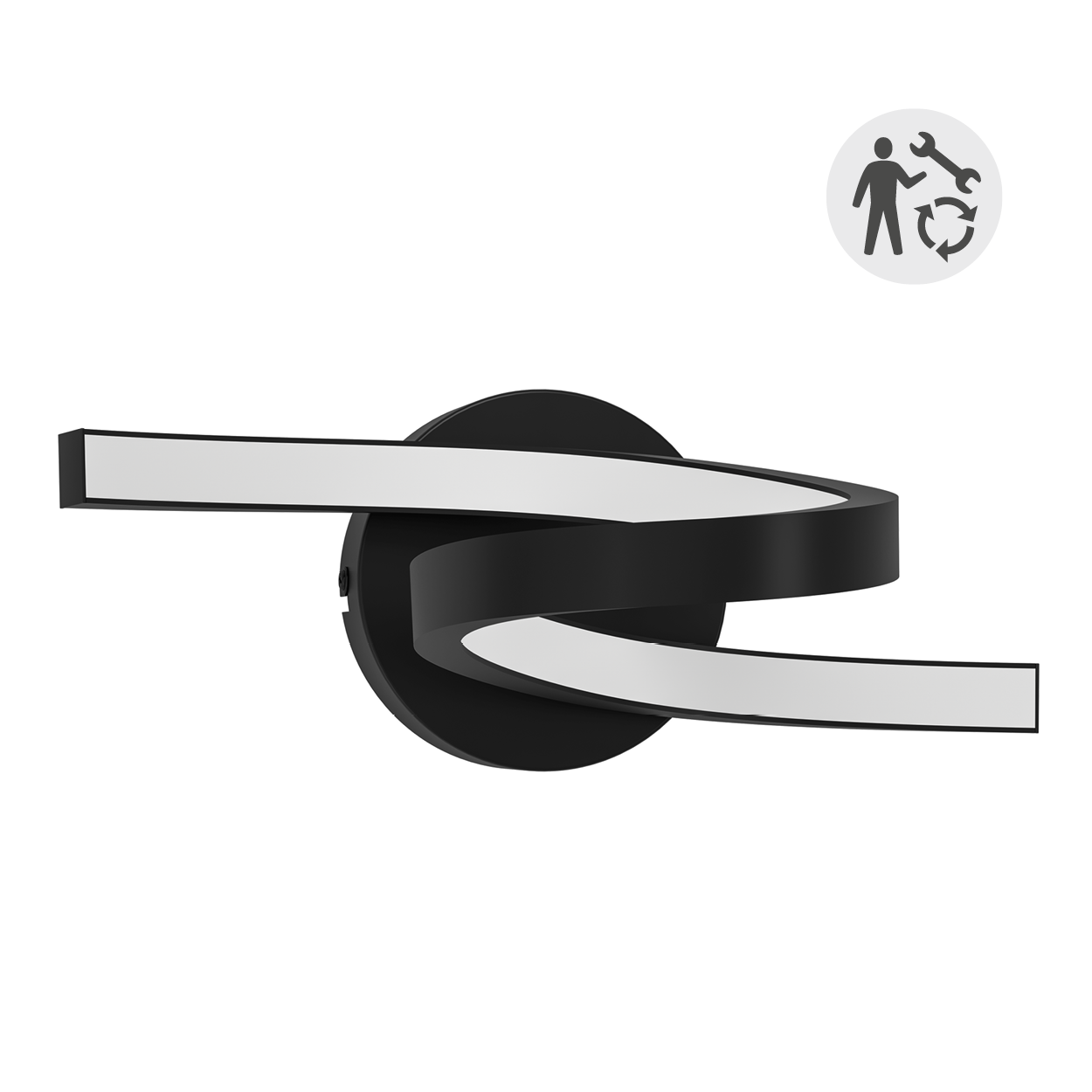 Applique murale LED, acier / produit sans abat-jour, noir, Esme, INSPIRE - 2