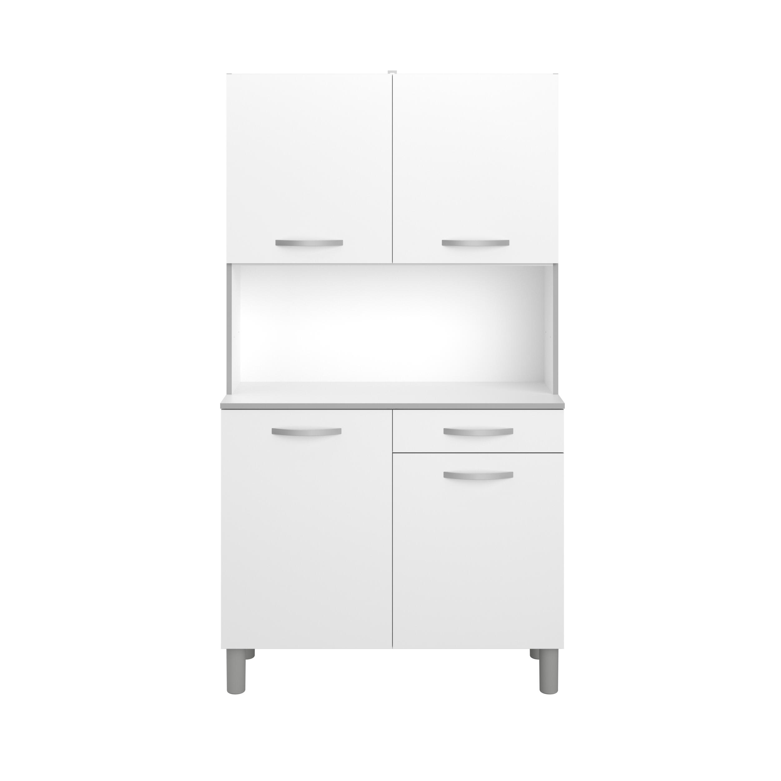 bianco e grigio L 100 x P 40 x H 184.6 cm - 6