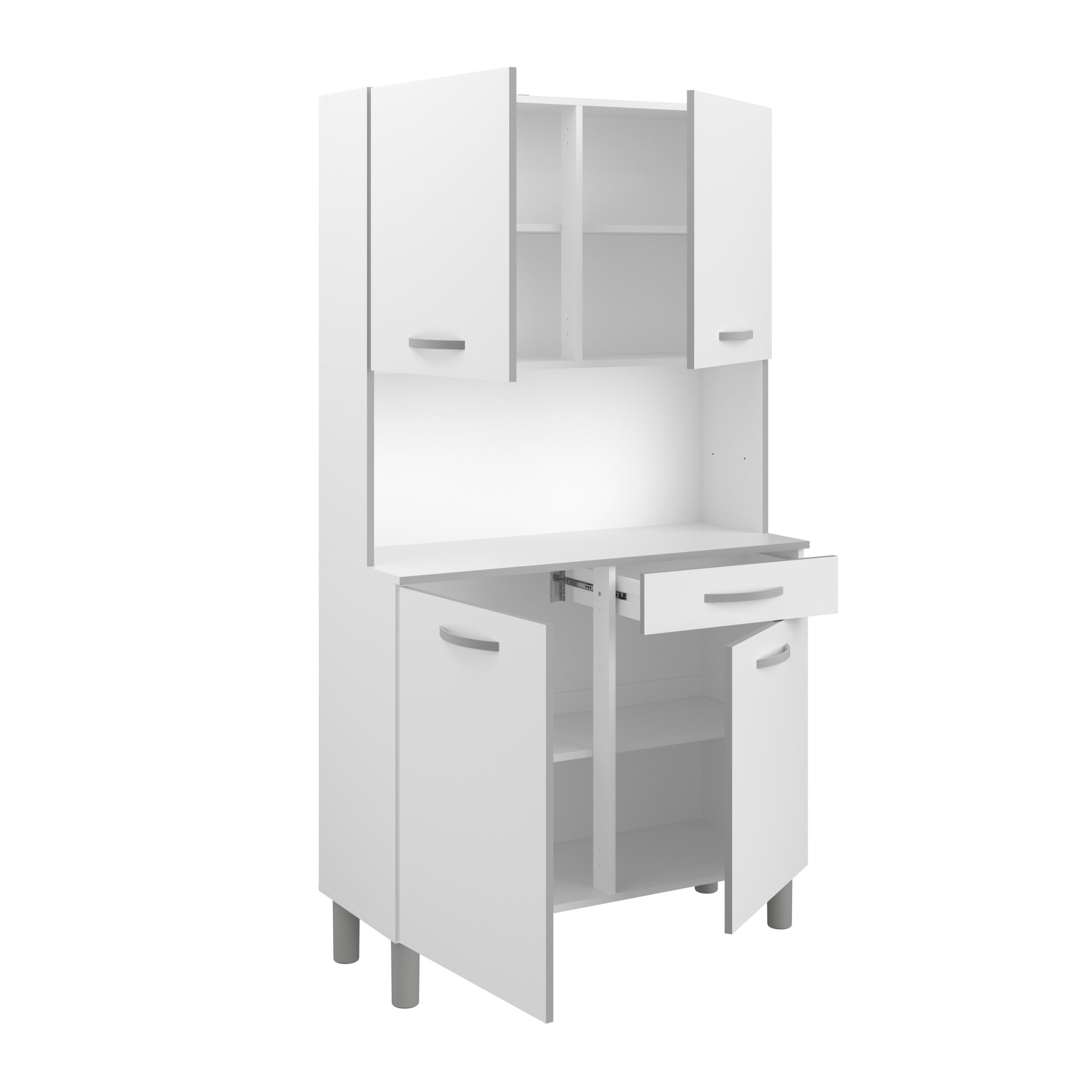 bianco e grigio L 100 x P 40 x H 184.6 cm - 4