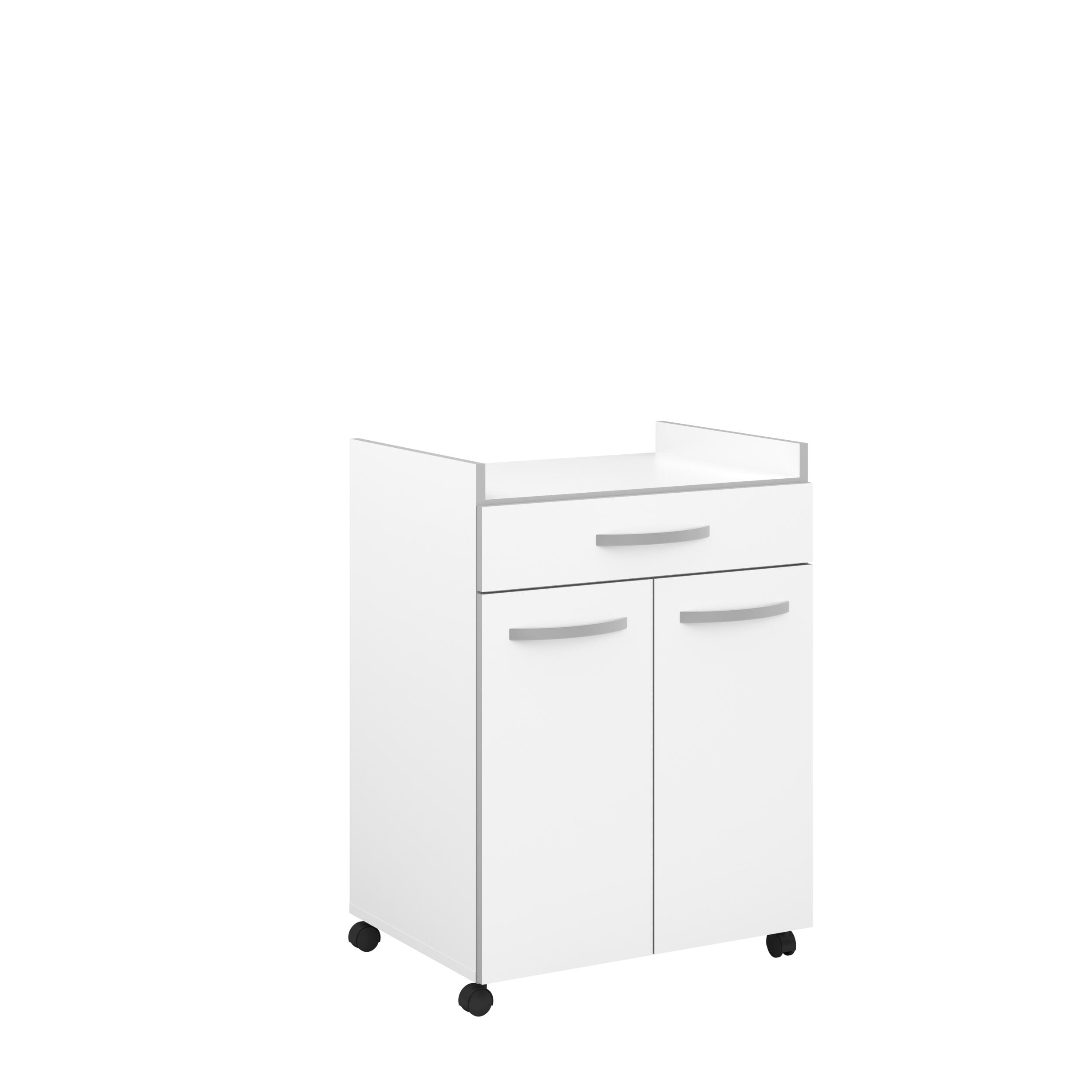 Aparador cocina con ruedas essentiel blanco 2 puertas + cajón 81.5 x 60 x 44cm