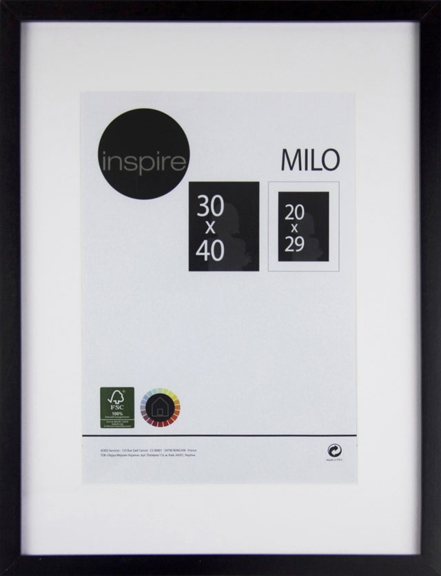 Moldura 30x40cm milo preto Inspire 'm'