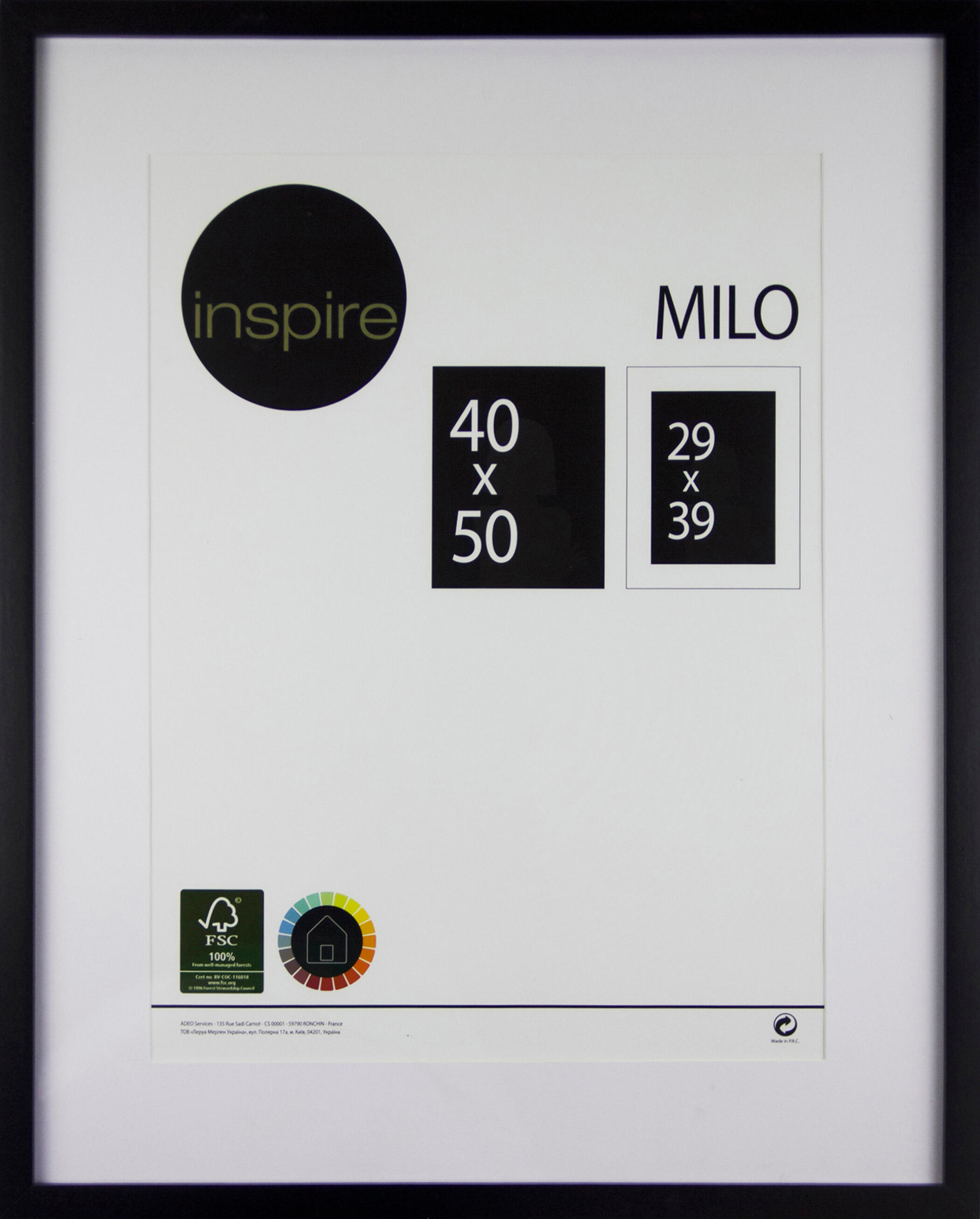 Marco con Passepartout Milo negro INSPIRE 40x50cm - 9
