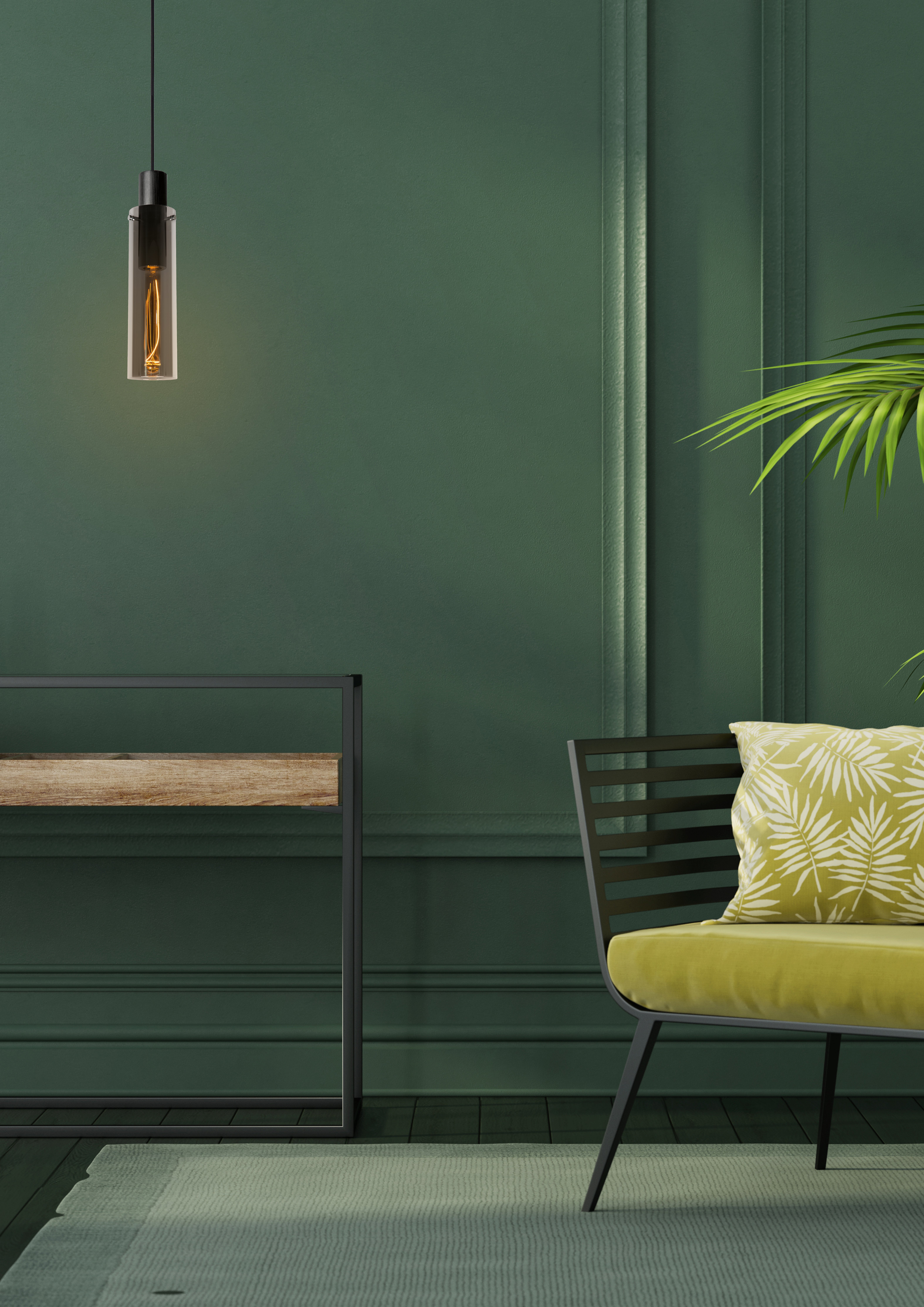 Suspension Orlando verre, fumée, Diam.10 cm, E27 - 3