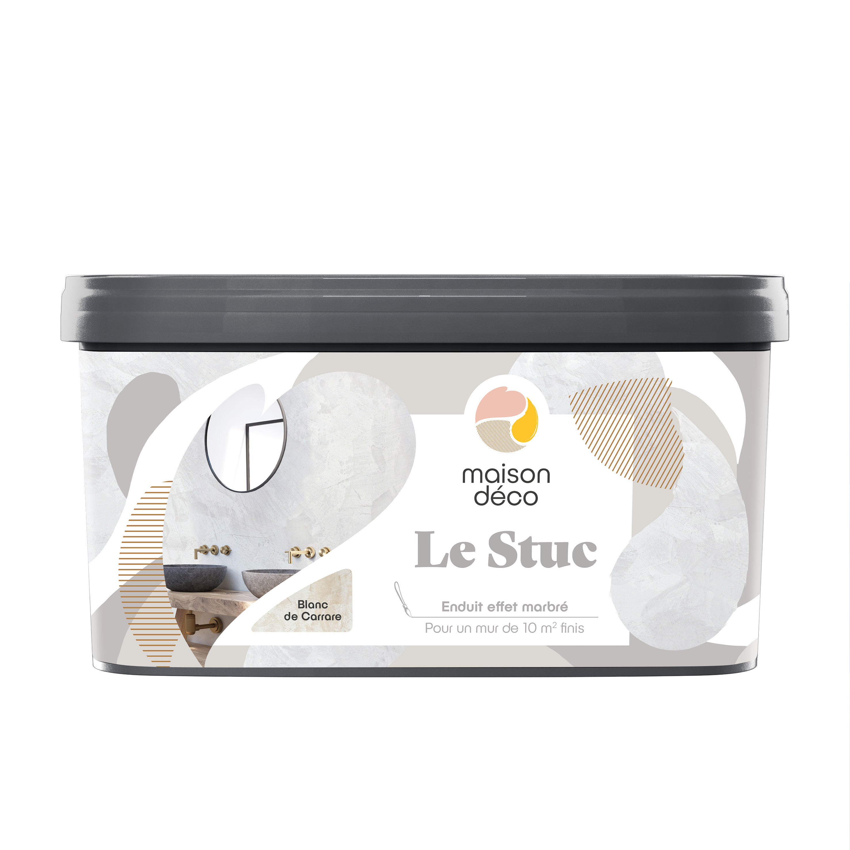 Enduit décoratif Le stuc MAISON DECO, blanc de carrare, 5 kg - 5