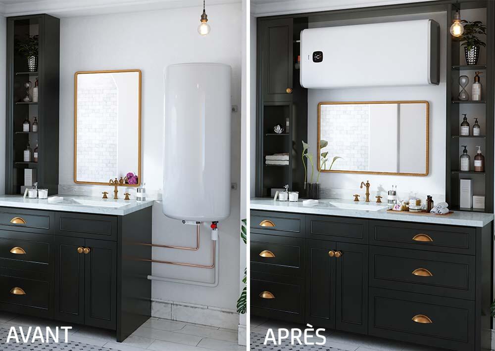 Chauffe-eau électrique plat horizontal/vertical SAUTER Guelma connecté 100L - 6