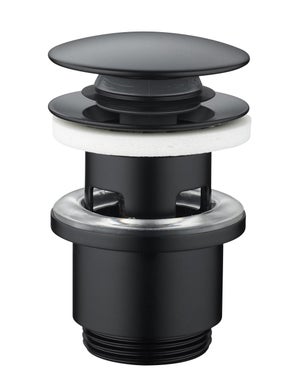 Bonde, clic-clac lavabo recyclé, noir , Diam.62 mm, EDOUARD ROUSSEAU