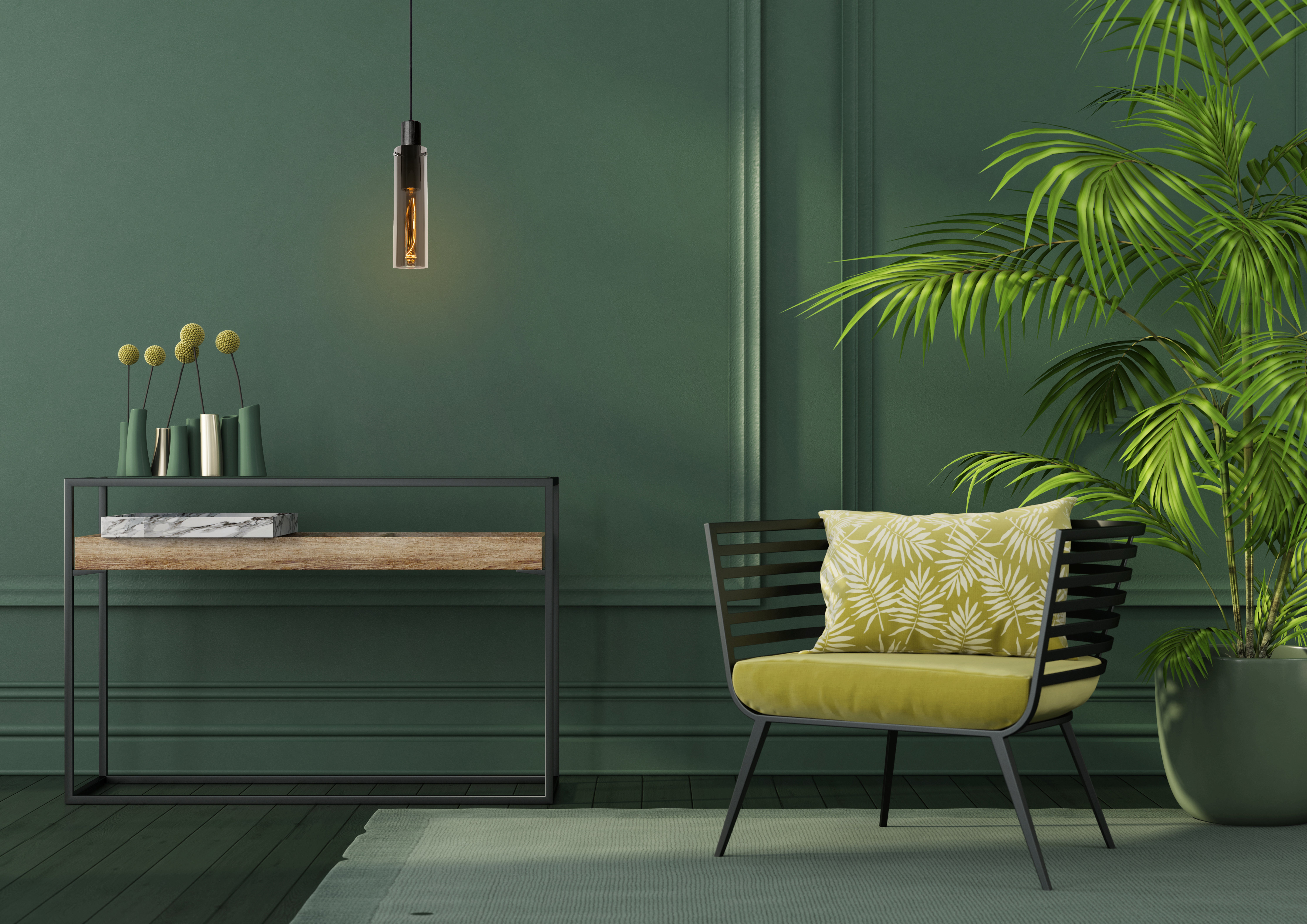 Suspension Orlando verre, fumée, Diam.10 cm, E27 - 2