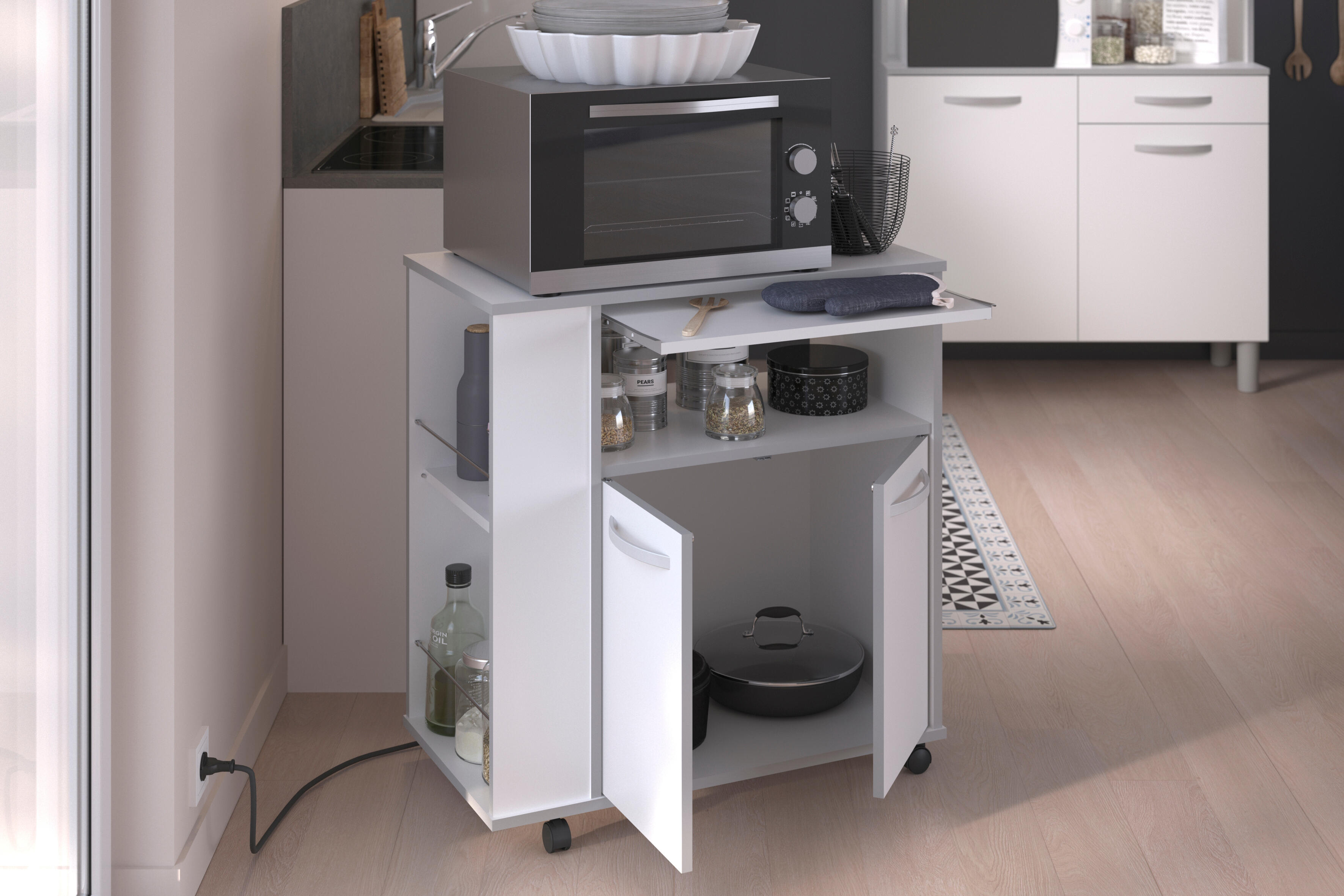 Móvel de arrumação de cozinha branco Olga 80,7x76x41cm - 5