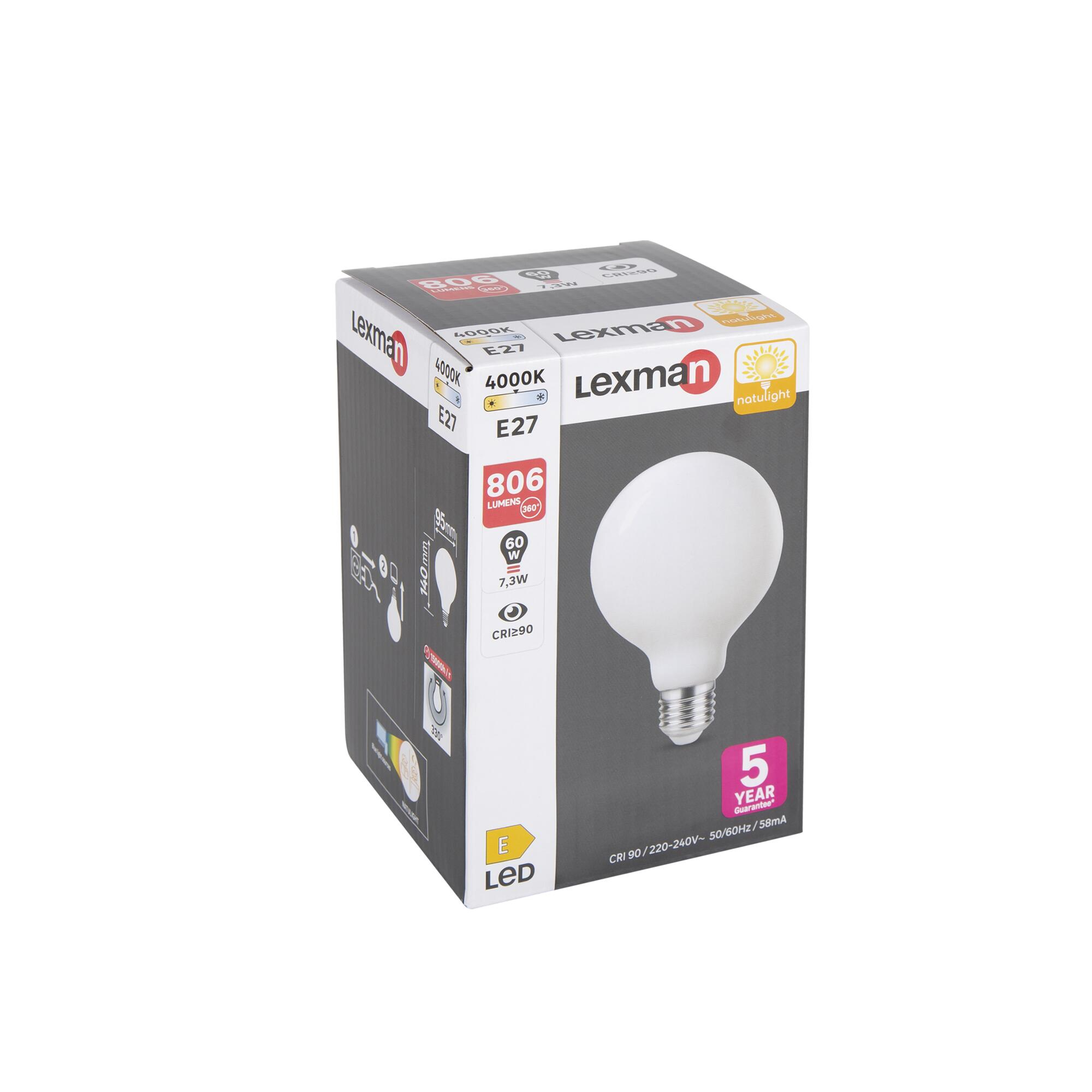 Lâmpada led Natulight filamentos luz azul G95 806 lm 4000K - 6