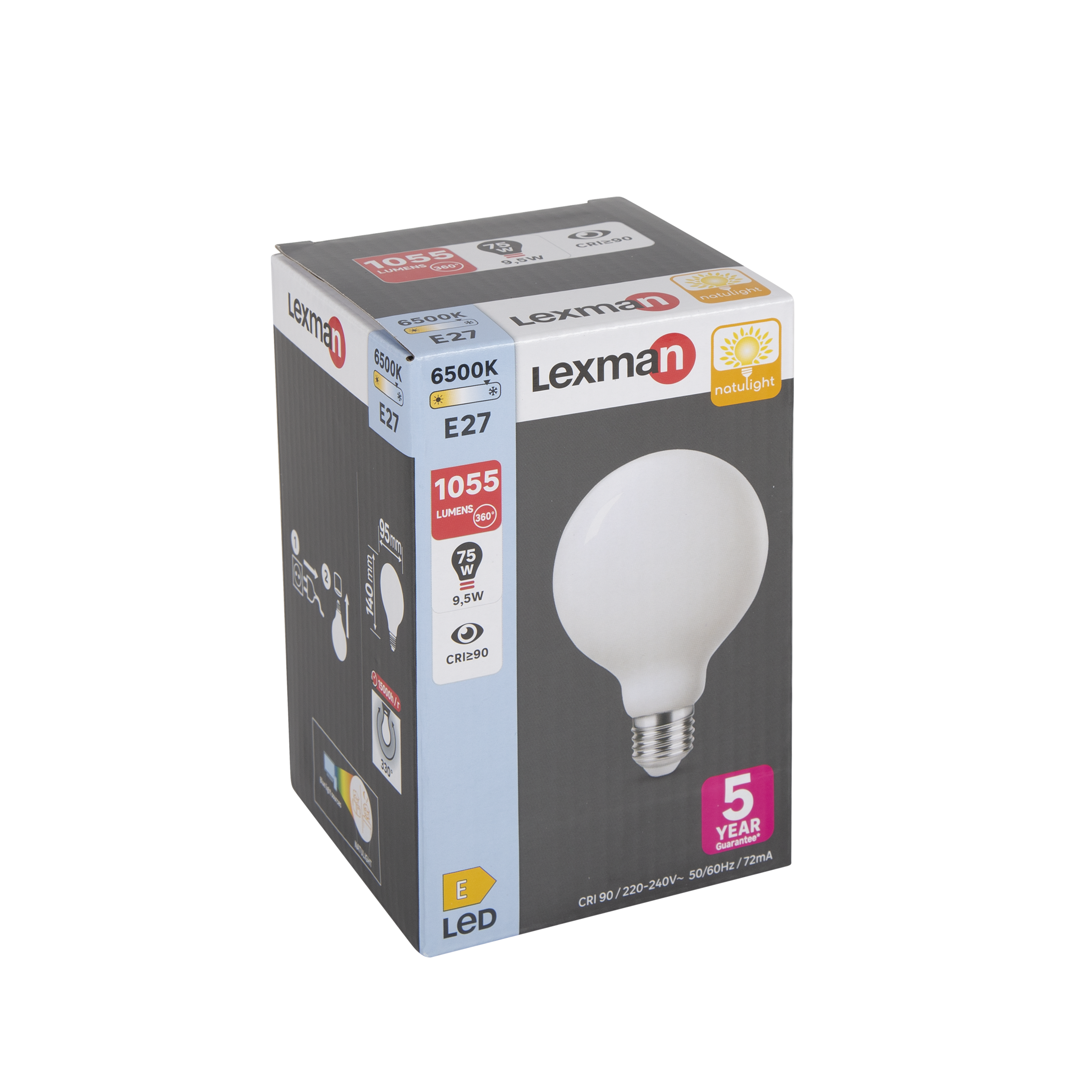 Bombilla LED E27 1055 lúmenes 9.5W color de la luz blanco frío 6500K CRI mayor que 90 alta reproducción cromática clase energética E - 2