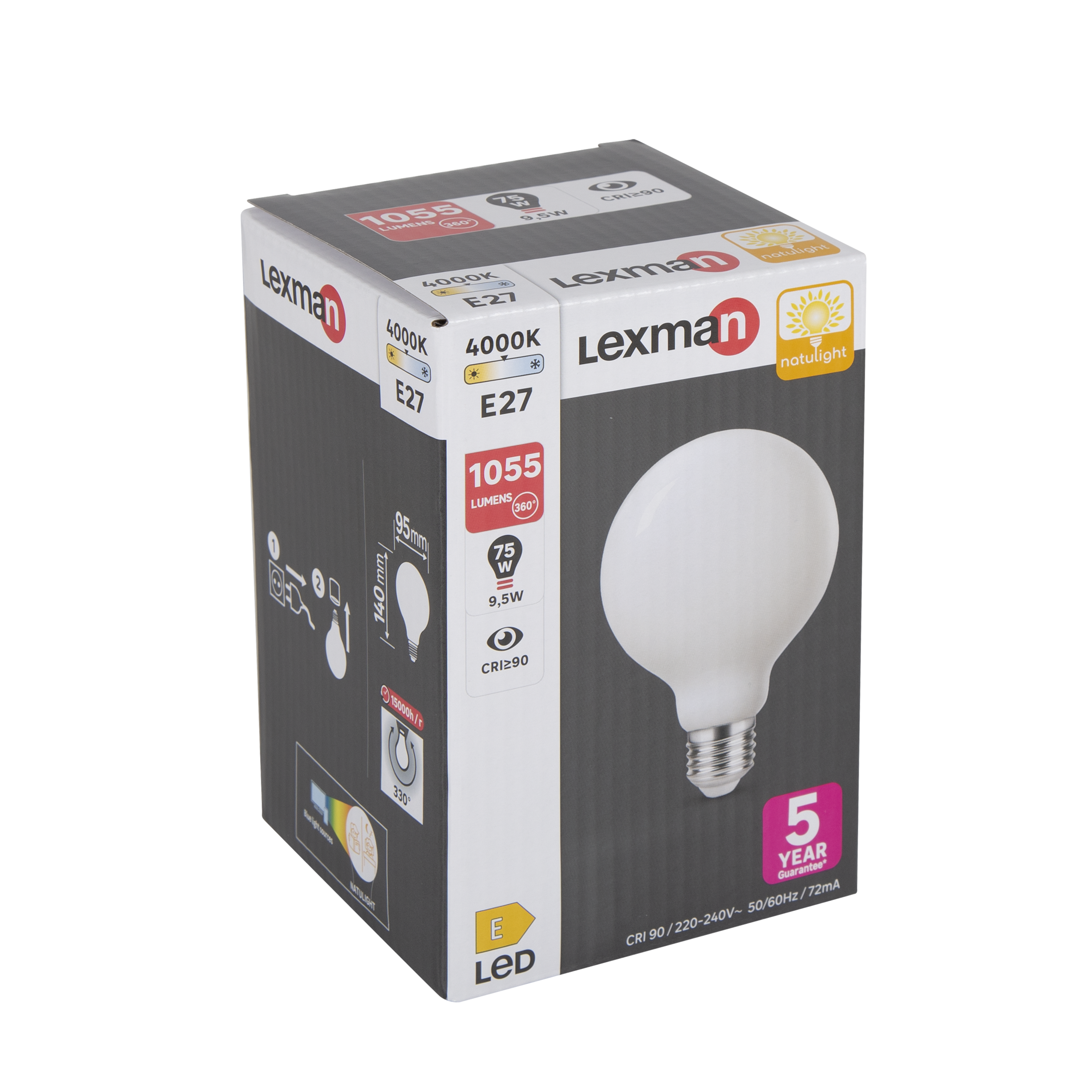 Bombilla LED E27 1055 lúmenes 75W color de la luz blanco neutro 4000K CRI mayor que 90 alta reproducción cromática clase energética E - 3
