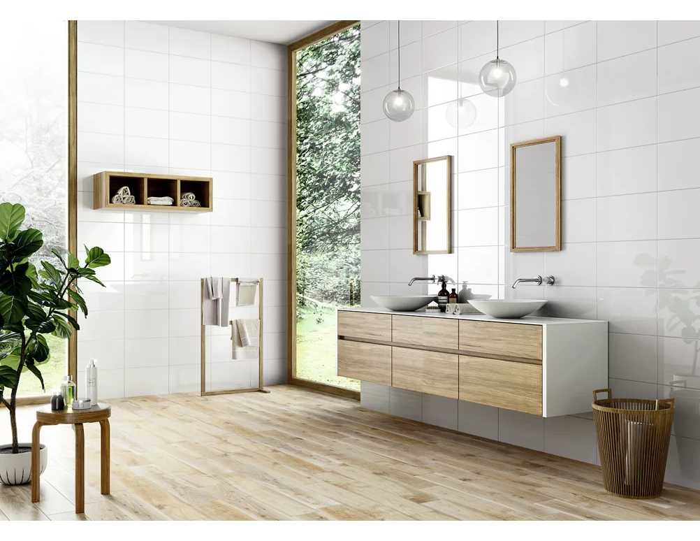 Piastrella da rivestimento interno 25 x 40 cm Sp. 8.6 mm Frosty in maiolica smaltato bianco lucido 1.6 mq - 4