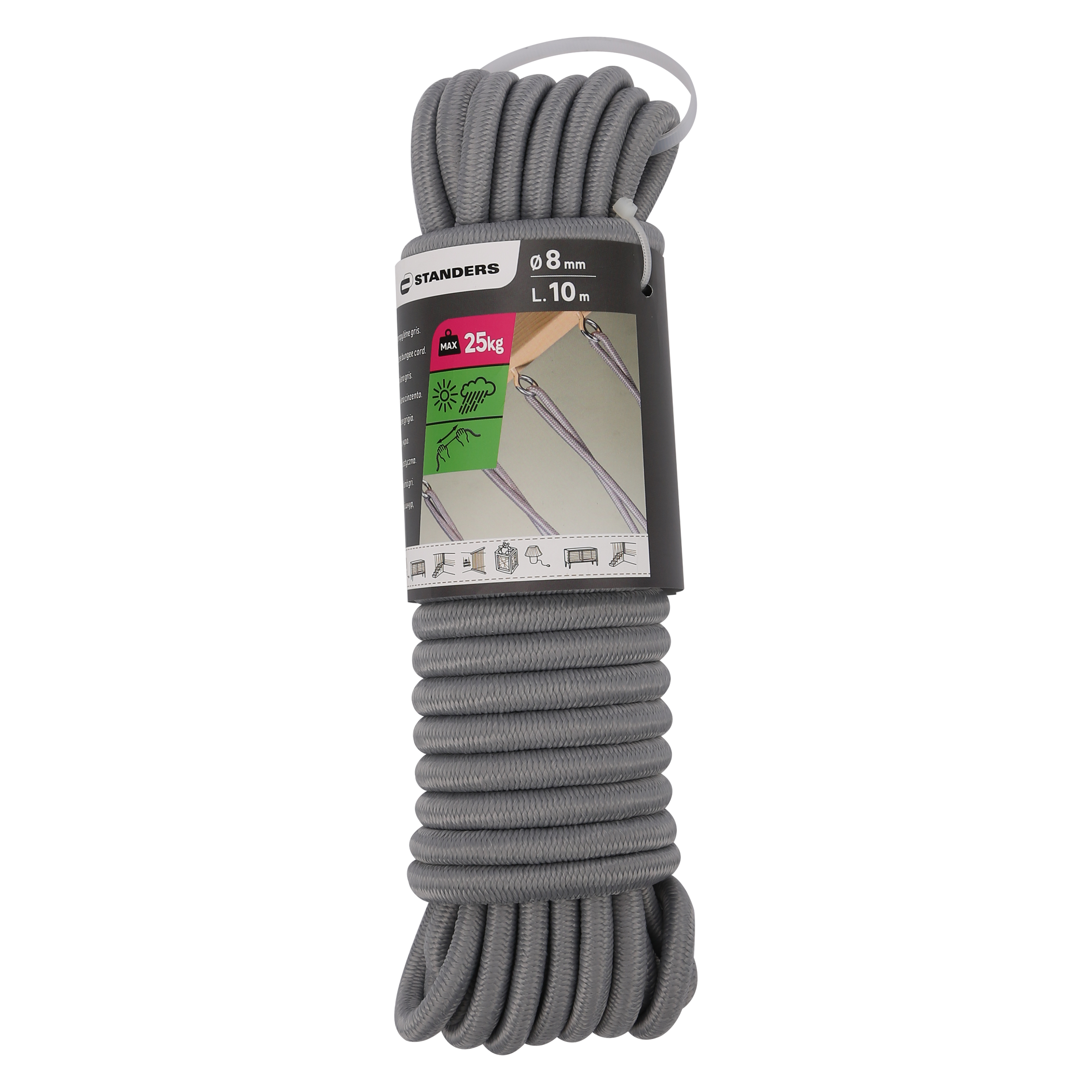 Cabo elástico 8mm 10m cinza - 7