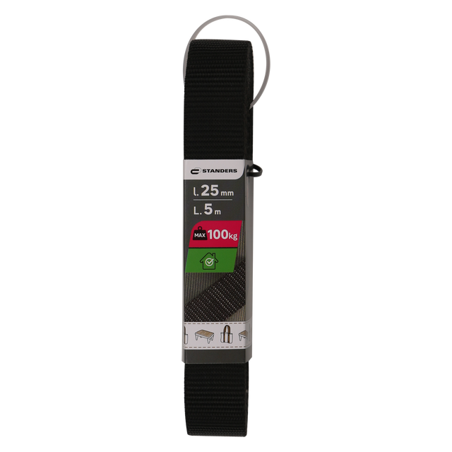 Cinghia STANDERSL 5 m x 25 mm nero