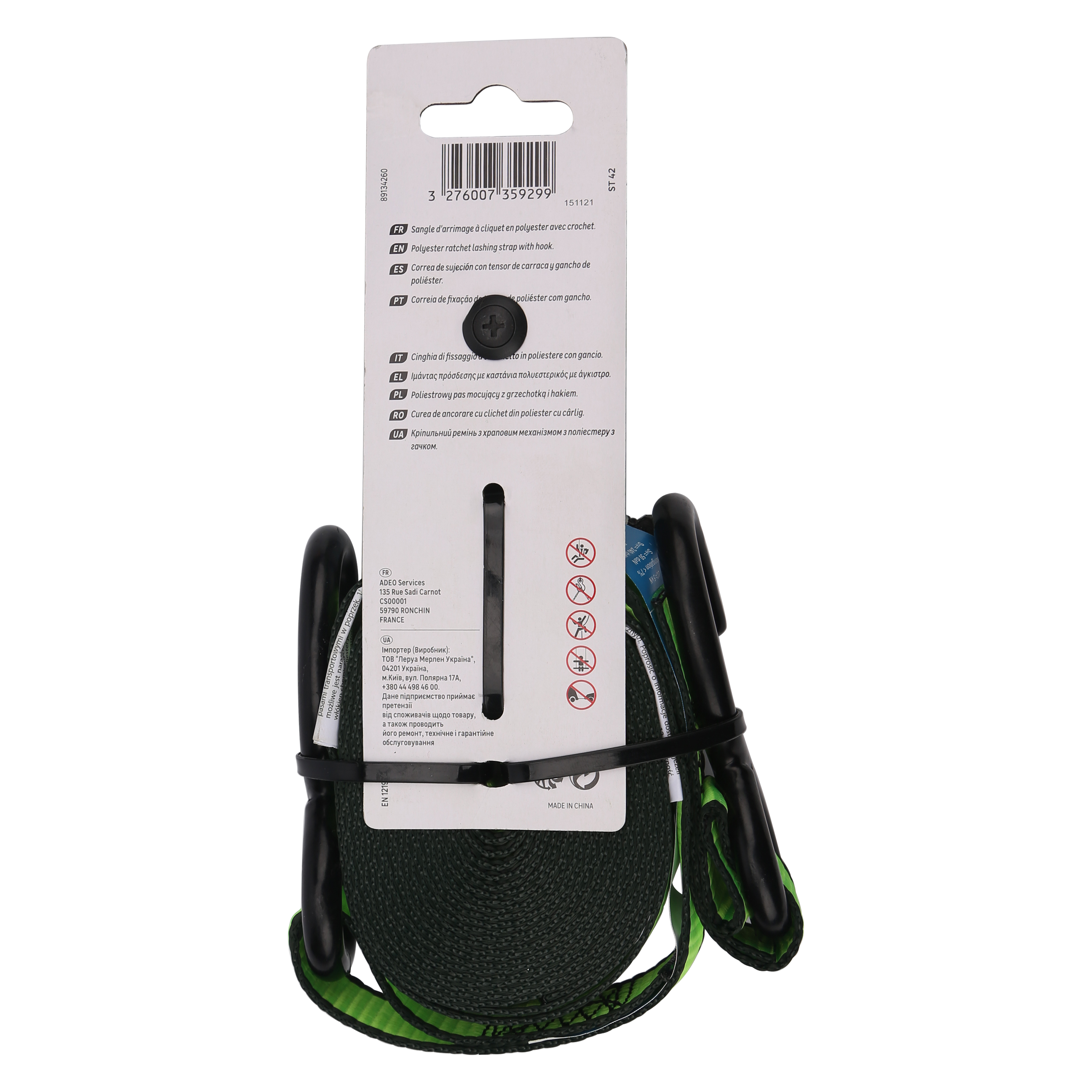 Pas transportowy 25 mm x 5 m 400 kg napinacz-hak - 9