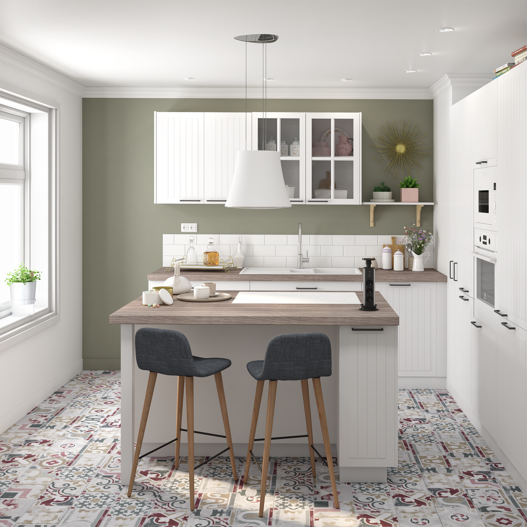 Porta de cozinha Delinia Toscane 15X77 cm branco mate - 2