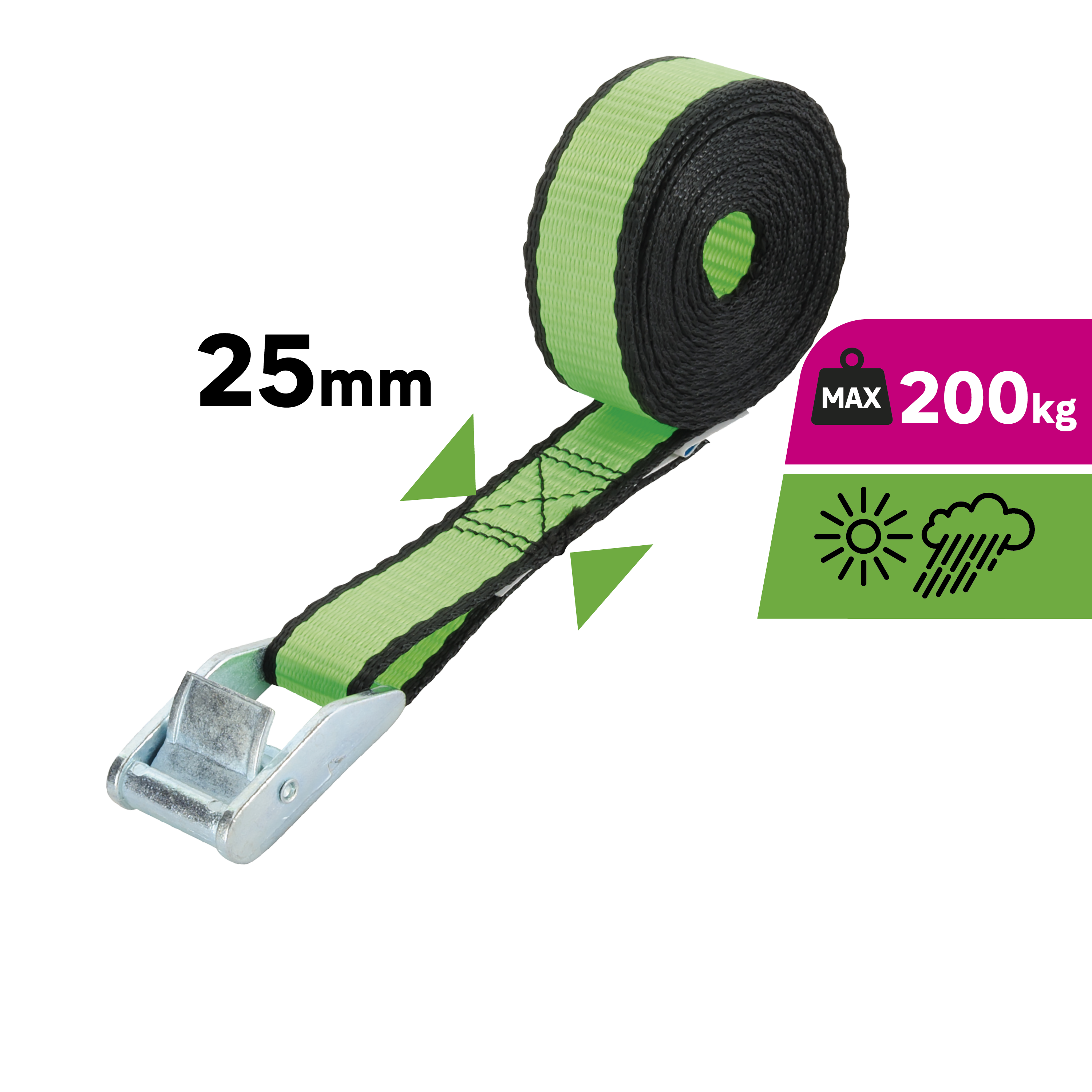 Pas transportowy 25 mm x 2.75 m 200 kg 2 szt. z klamrą - 7