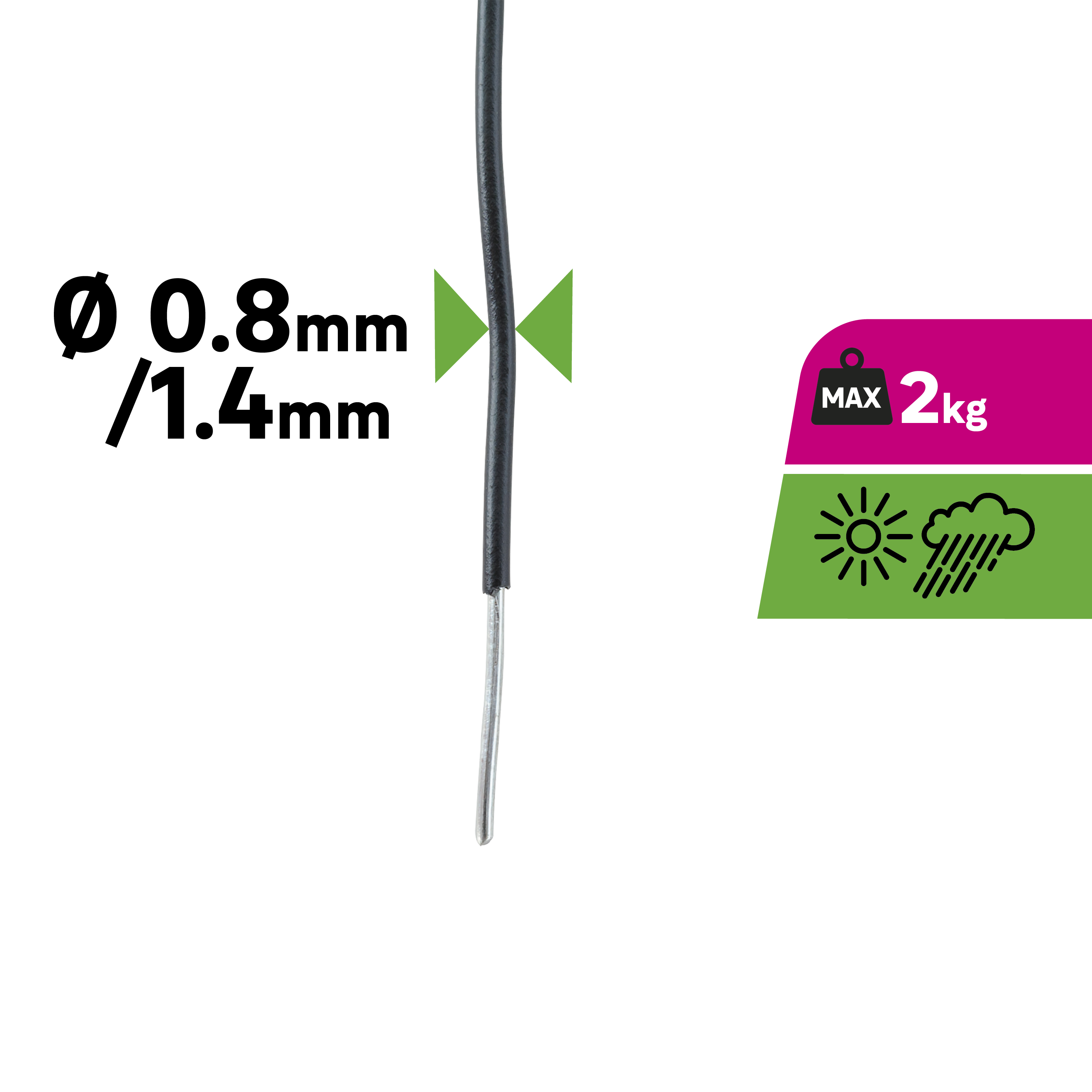 Alambre de acero de 30 m de longitud y 1.4 mm de ø - 2