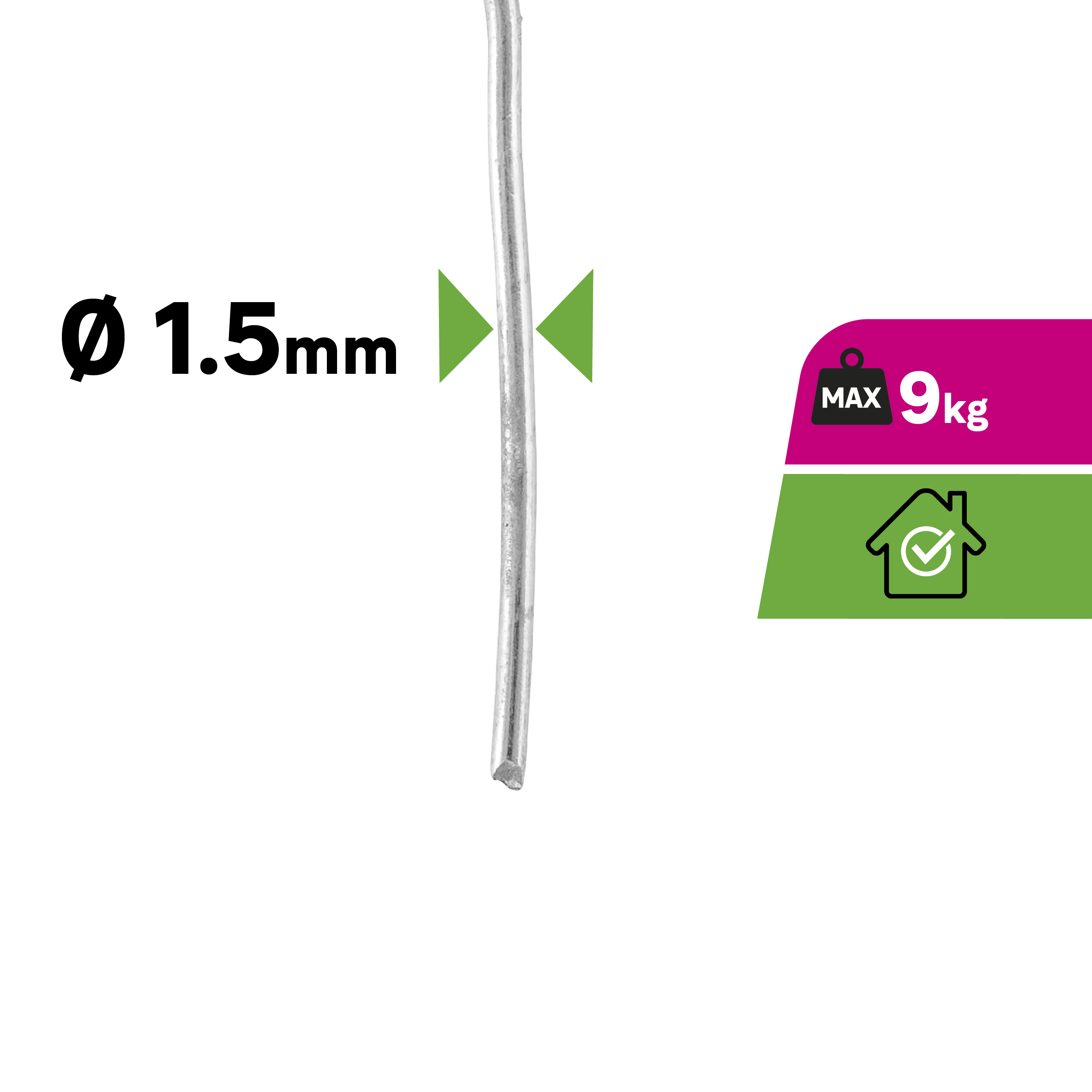 Alambre  de acero galvanizado de 30 m de longitud y 1.5 mm de ø - 2