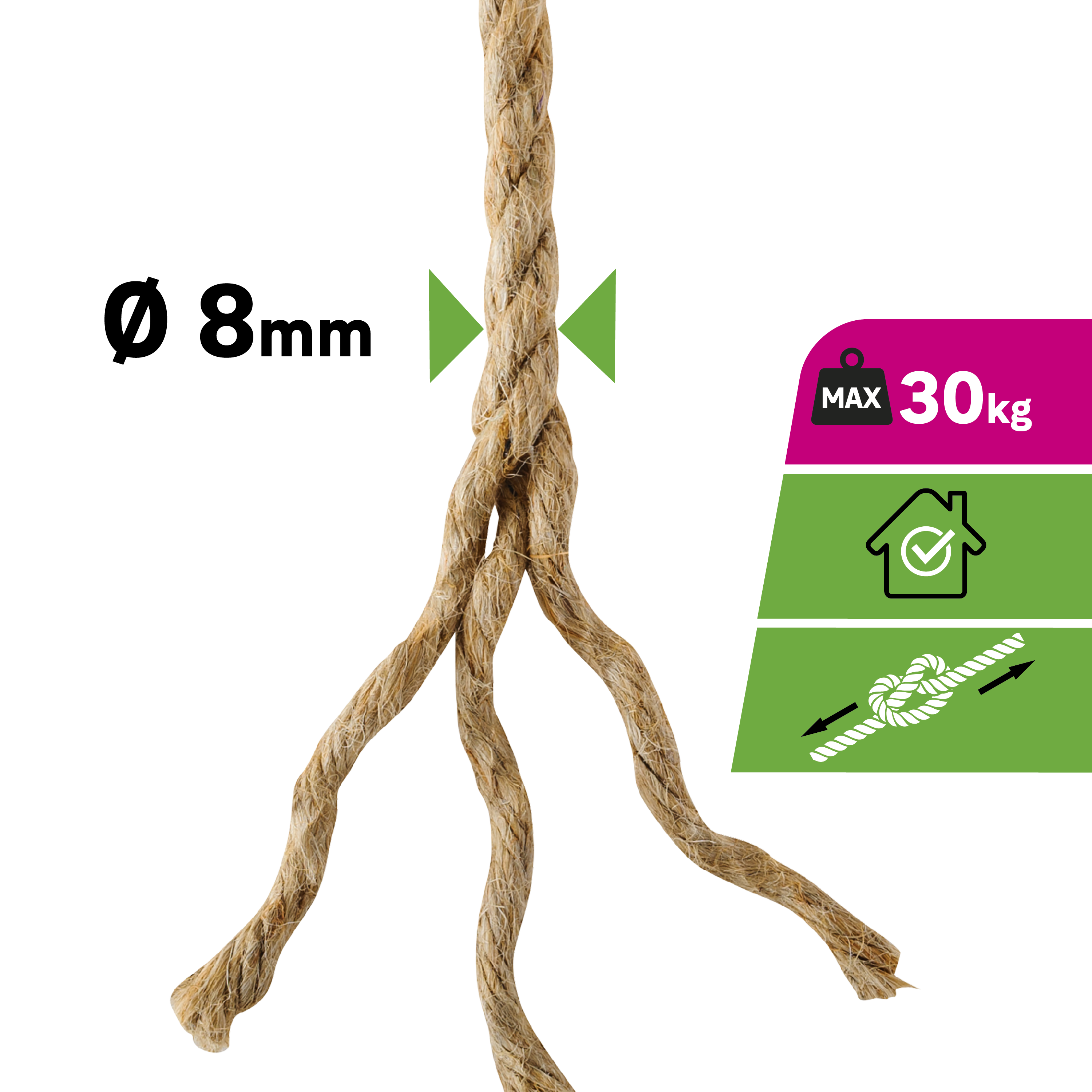 Corda juta 8 mm 10 metros Standers - 3