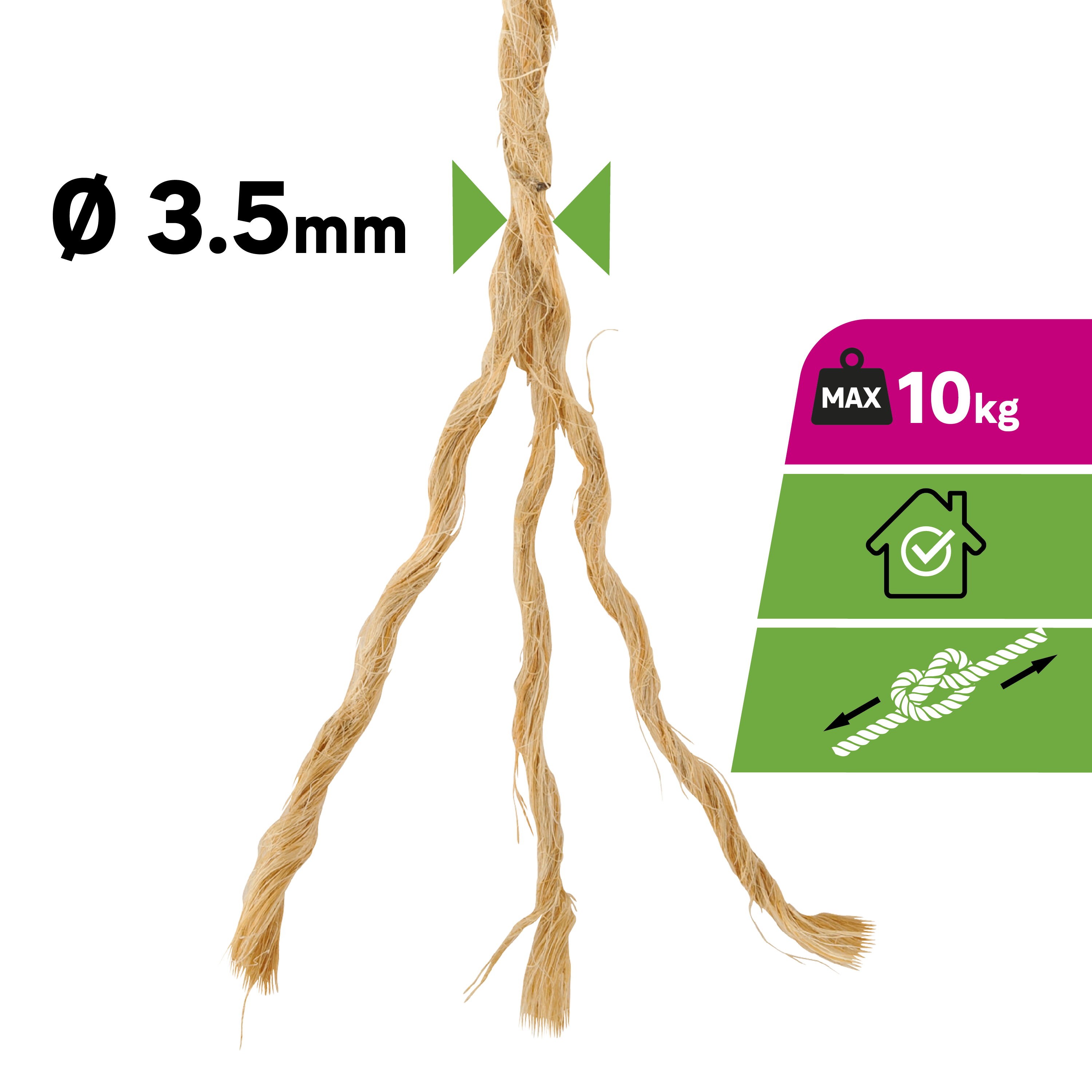 Sznurek jutowy 10 kg 3.5 mm x 30 m skręcany beżowy - 8