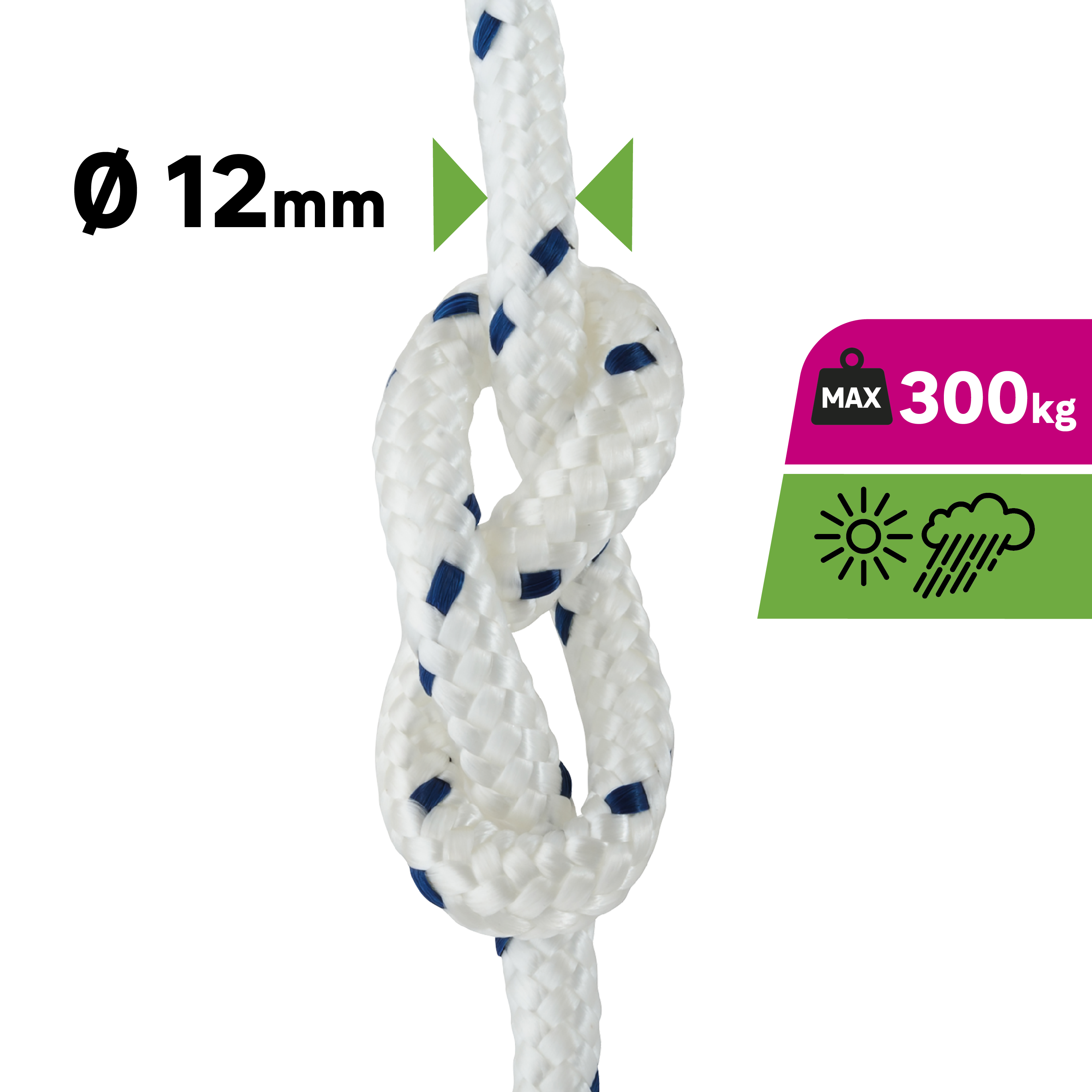 Corde polypropylène torsadé STANDERS Diam.12 mm x L.15 m - 4