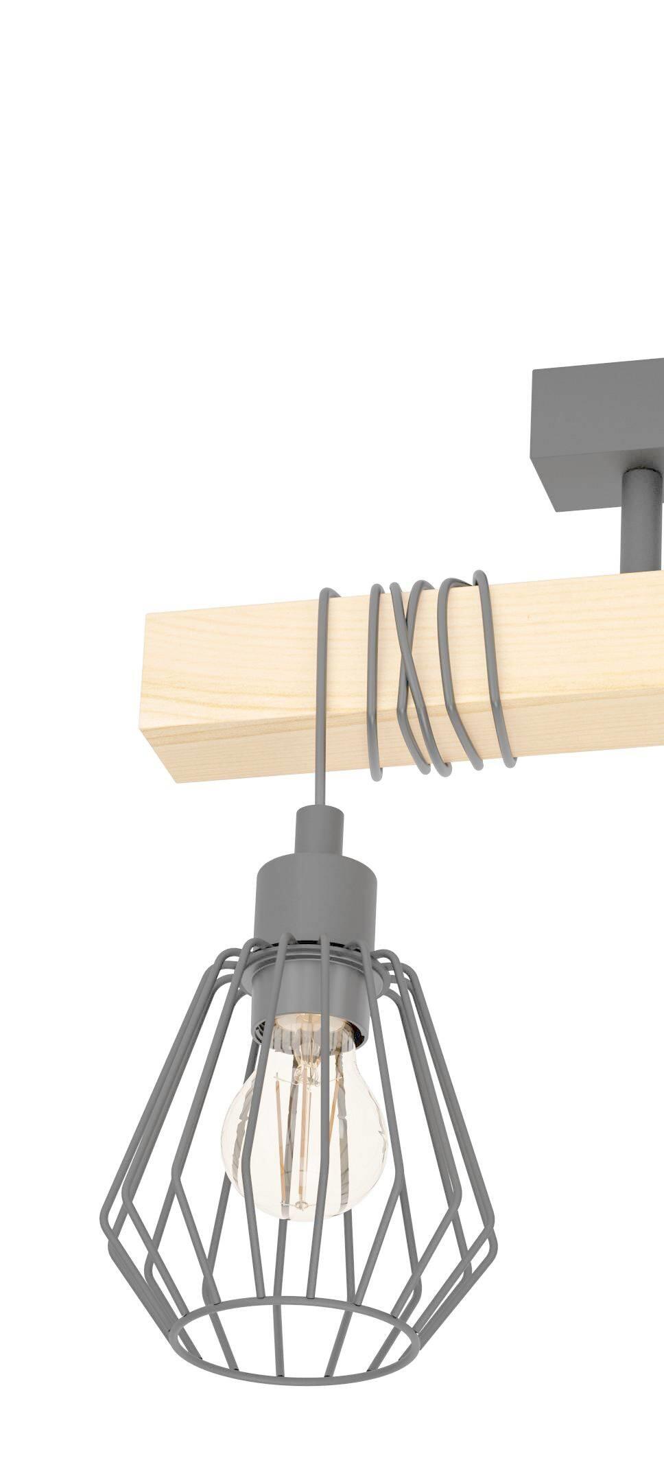 Candeeiro de teto TABODI 3L E27 METAL PRETO/MADEIRA NATURAL - 26