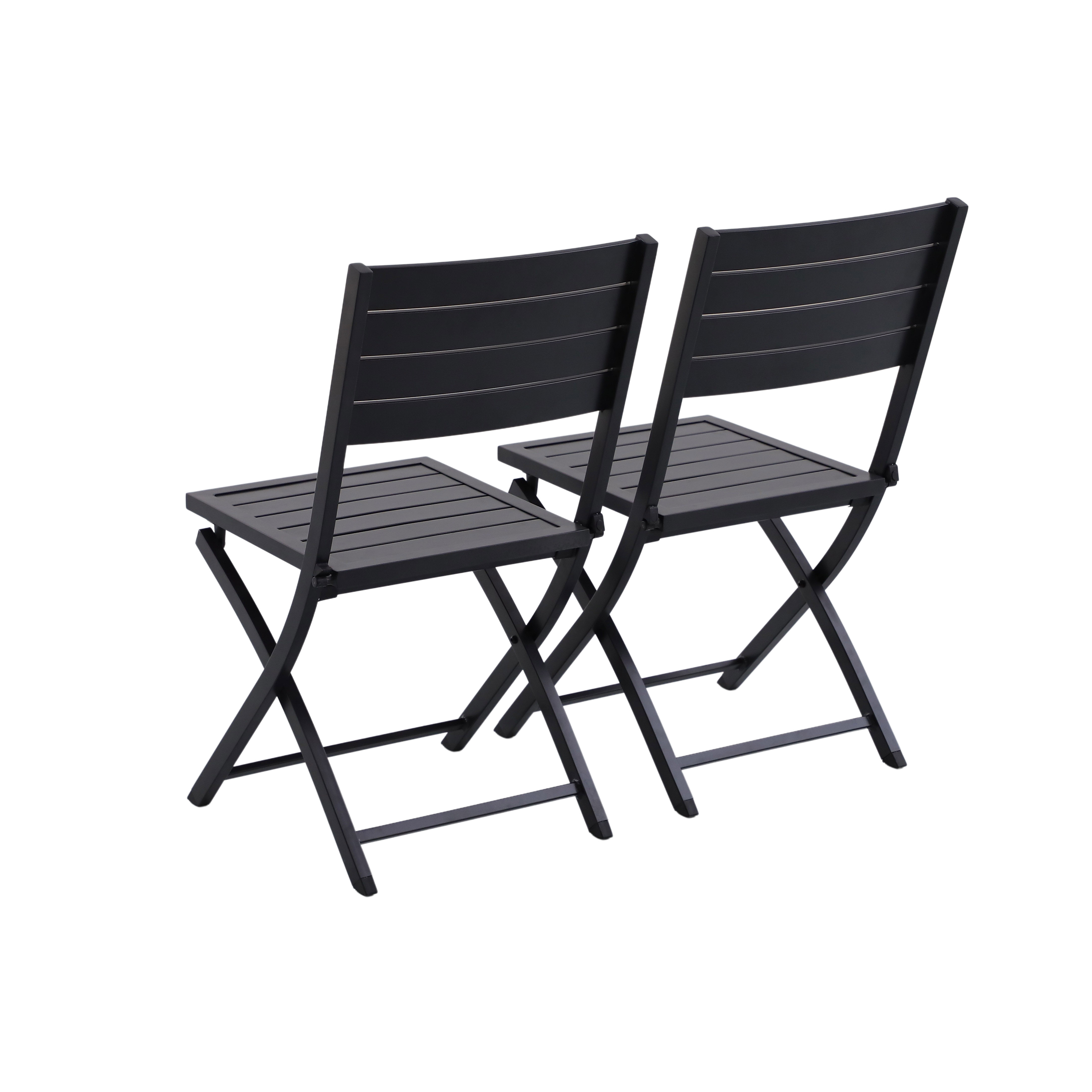 Lot de 2 chaises de jardin NATERIAL Xara en aluminium gris - 5