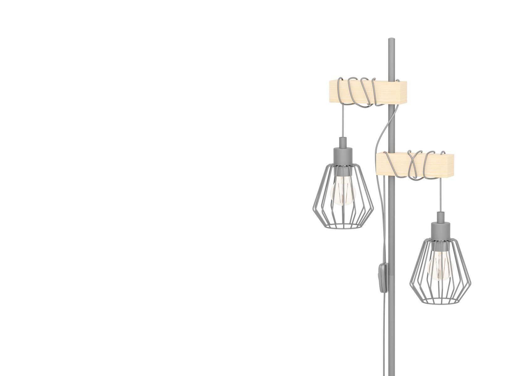 Candeeiro de pé INSPIRE TABODI 2 LUZES E27 METAL MADEIRAEIRA PRETO - 49