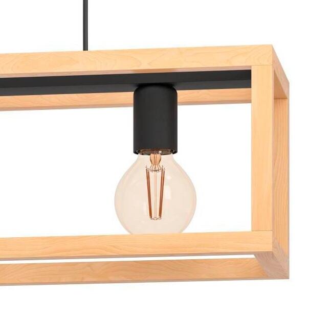 Candeeiro de teto suspenso INSPIRE ELGORT E27 3 LUZES METAL/MADEIRA PRETO - 48
