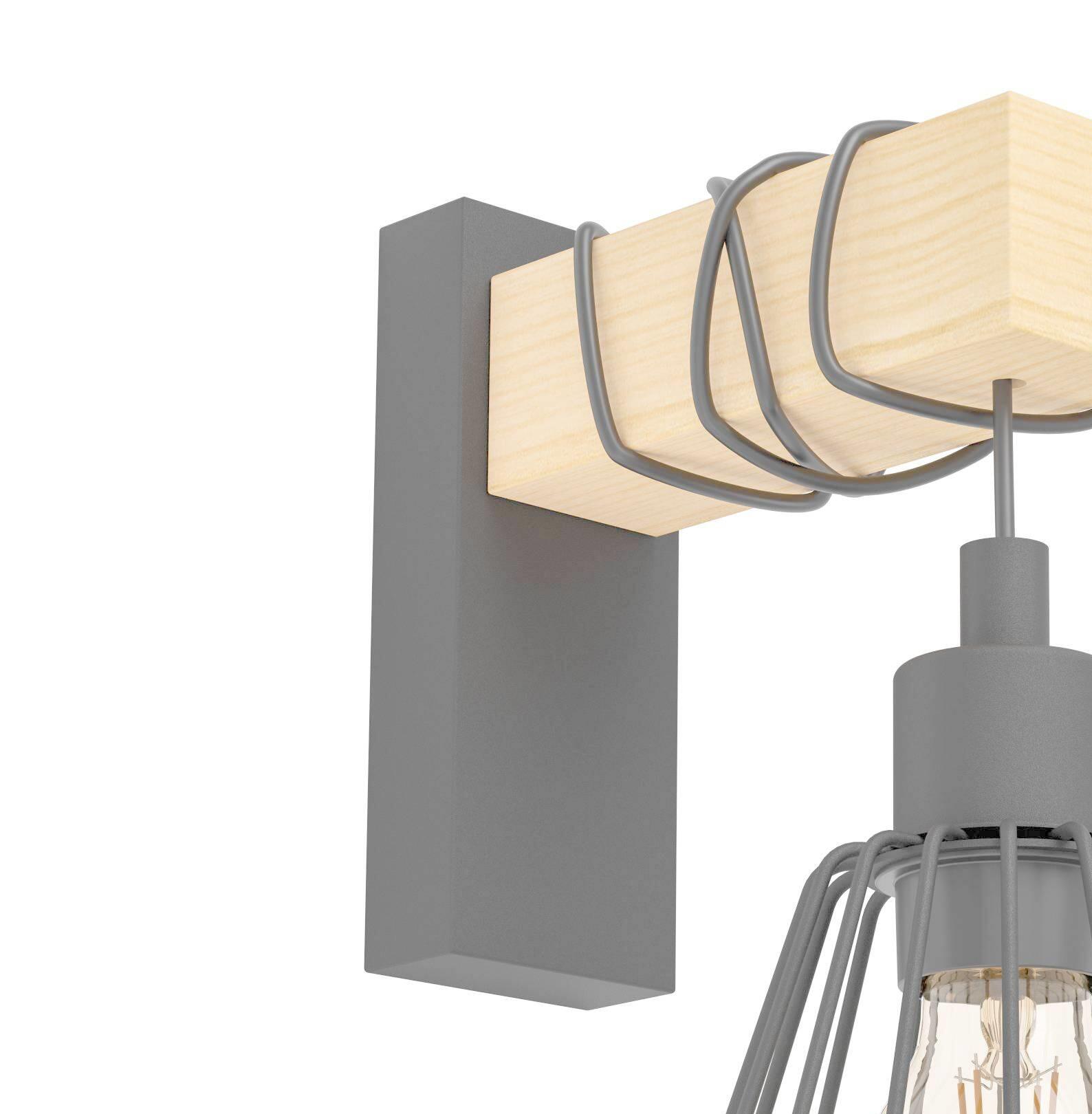 Candeeiro de parede INSPIRE TABODI E27 1 LUZ METAL/MADEIRA PRETO - 39