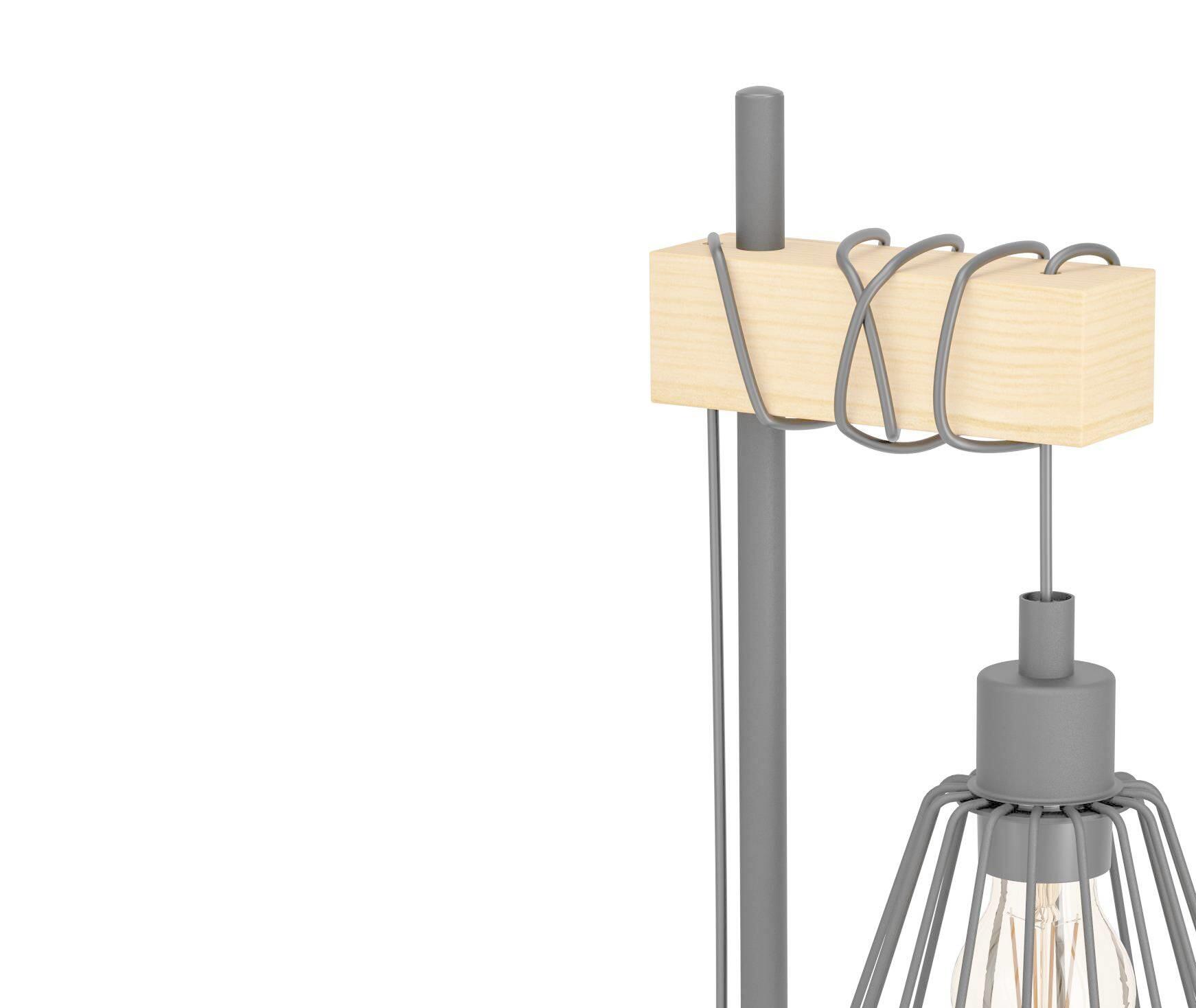 Candeeiro de mesa TABODI E27 METAL MATE PRETO/MADEIRA NATURAL - 54