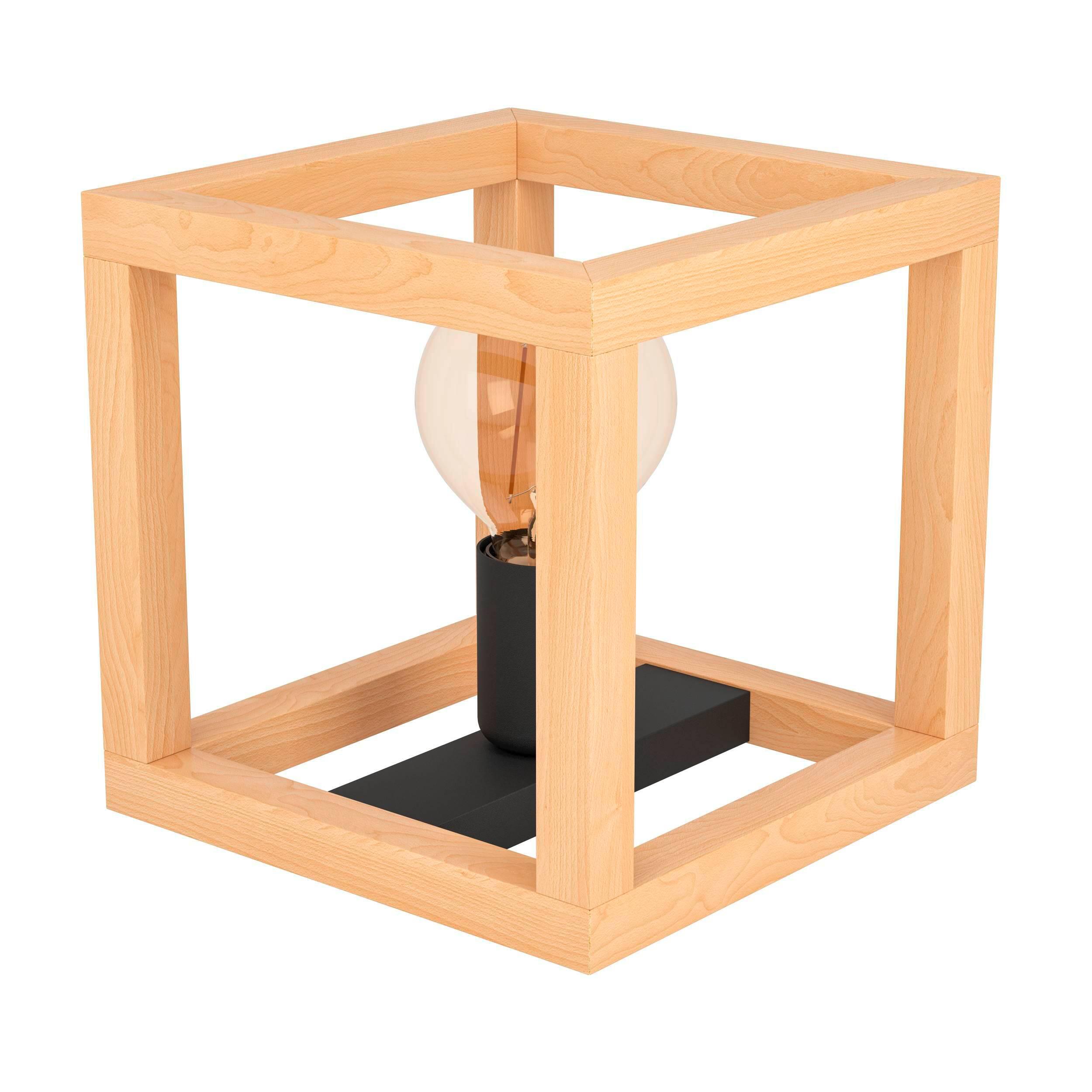 Candeeiro de mesa ELGORT E27 MADEIRO METAL PRETO - 40