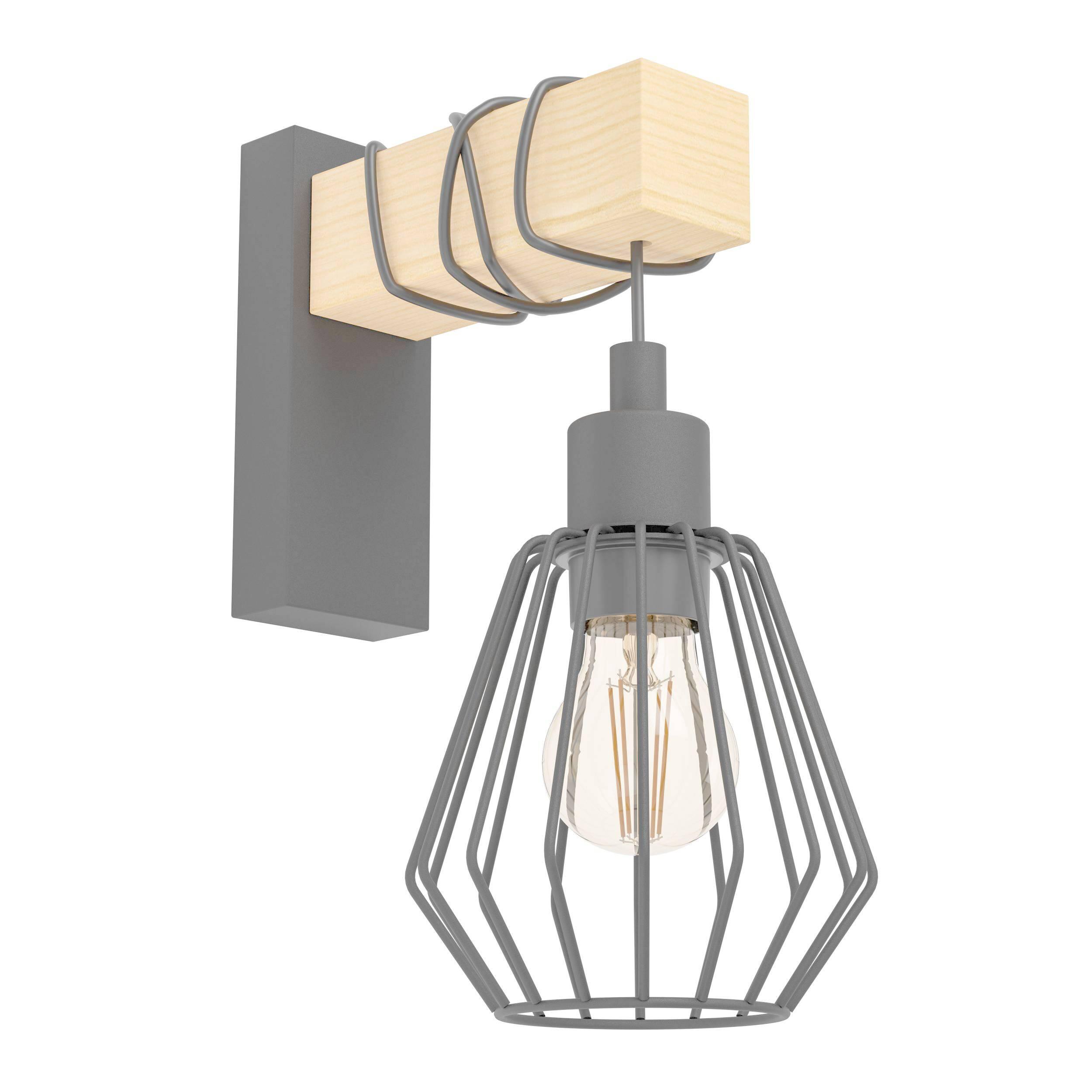 Candeeiro de parede INSPIRE TABODI E27 1 LUZ METAL/MADEIRA PRETO - 33