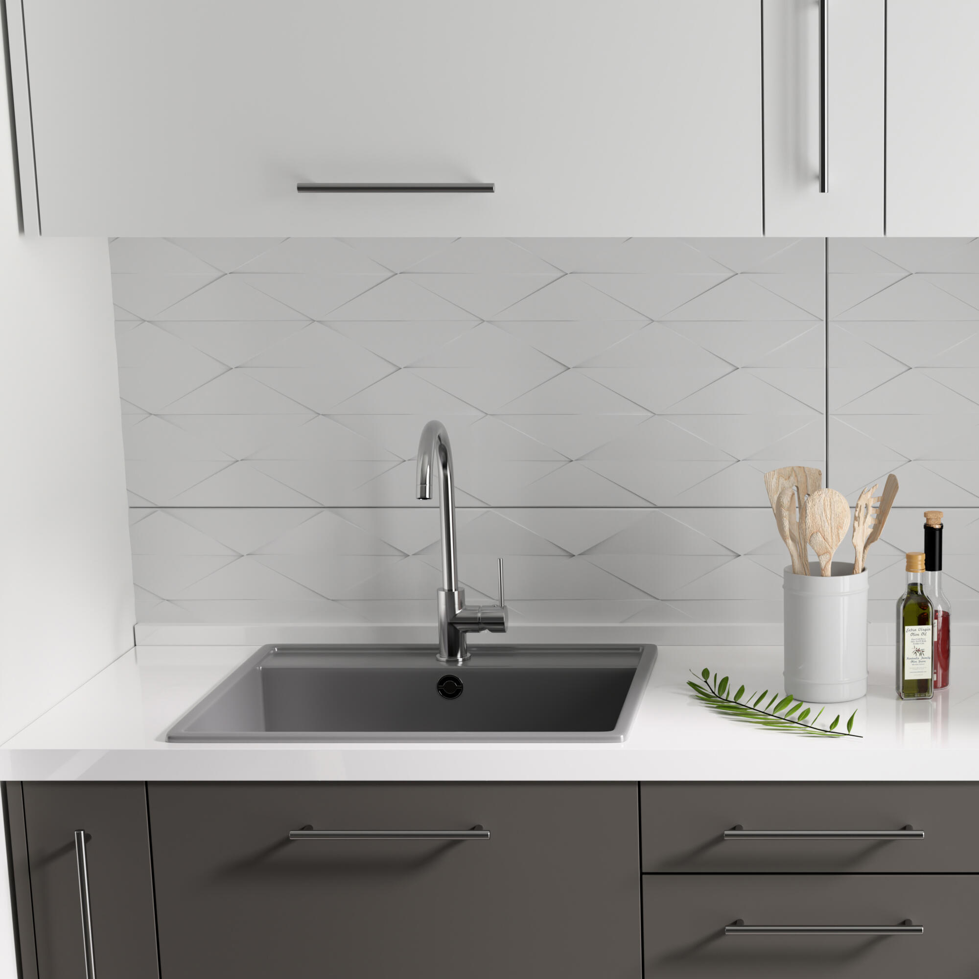 Maniglia per mobili INSPIRE in acciaio argento spazzolato satinato interasse 96 mm, 2 pezzi - 4