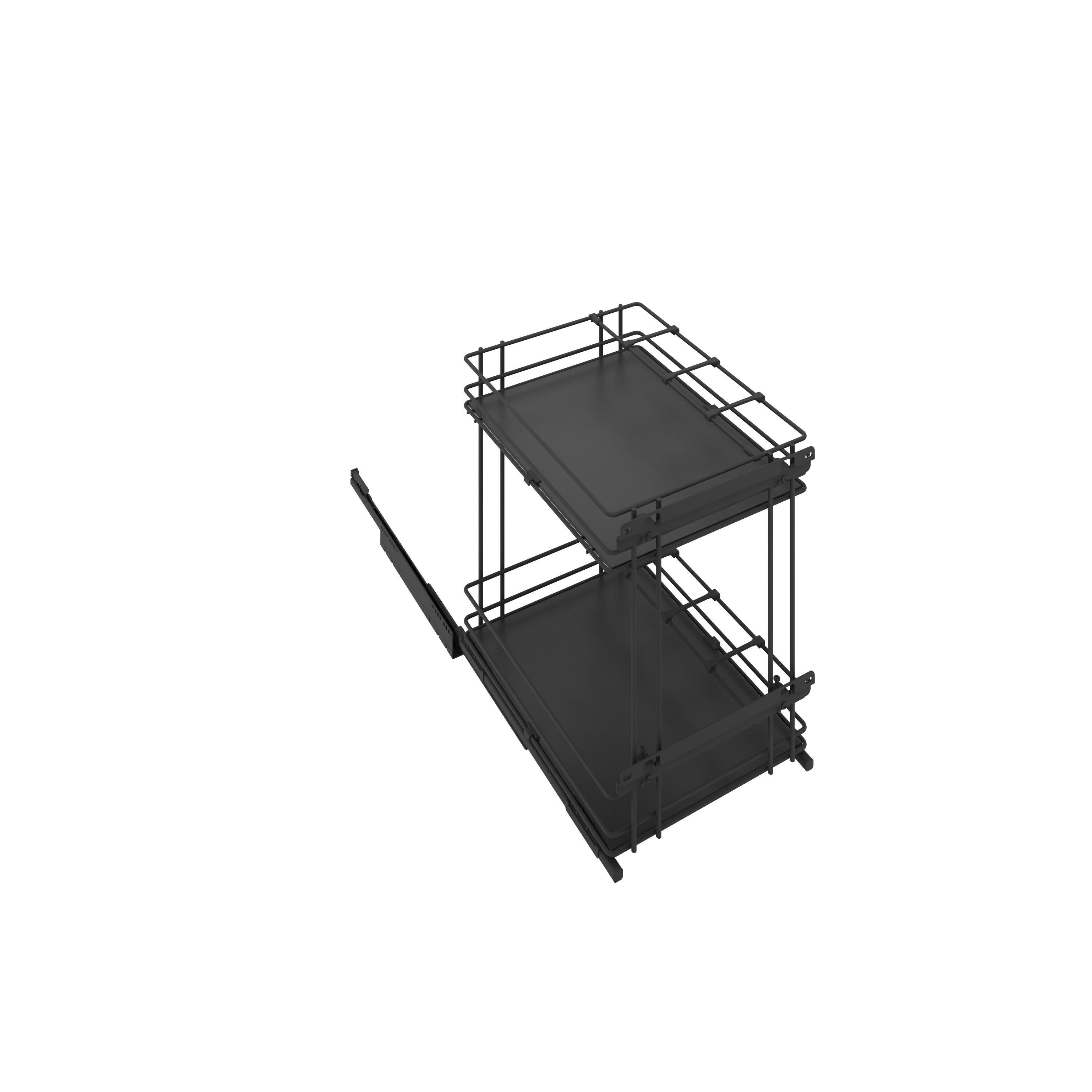 Rangement coulissant, 2 paniers pour meuble l.40 cm / colonne l. 40 cm - 3