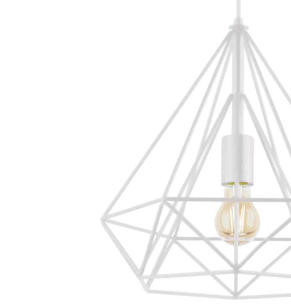 Candeeiro de teto suspenso BYRON d37cm metal branco mate 1 luz Inspire - 5